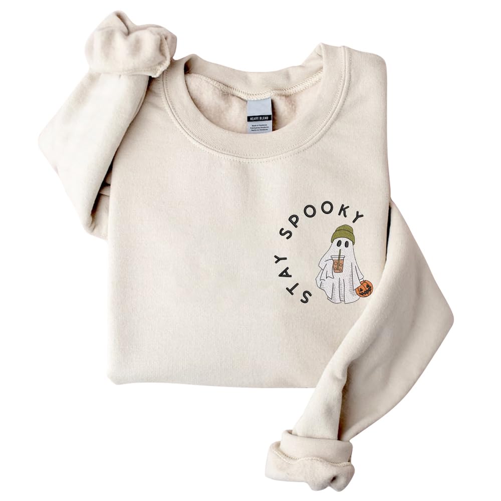 2024 Halloween Sweatshirts for Women - Plus Size Winter Graphic Crewneck Hoodies, Funny Fall Long Sleeve Sweatshirts | Perfect for Halloween Parties, Cozy Winter Outfits & Casual Fall Fashion