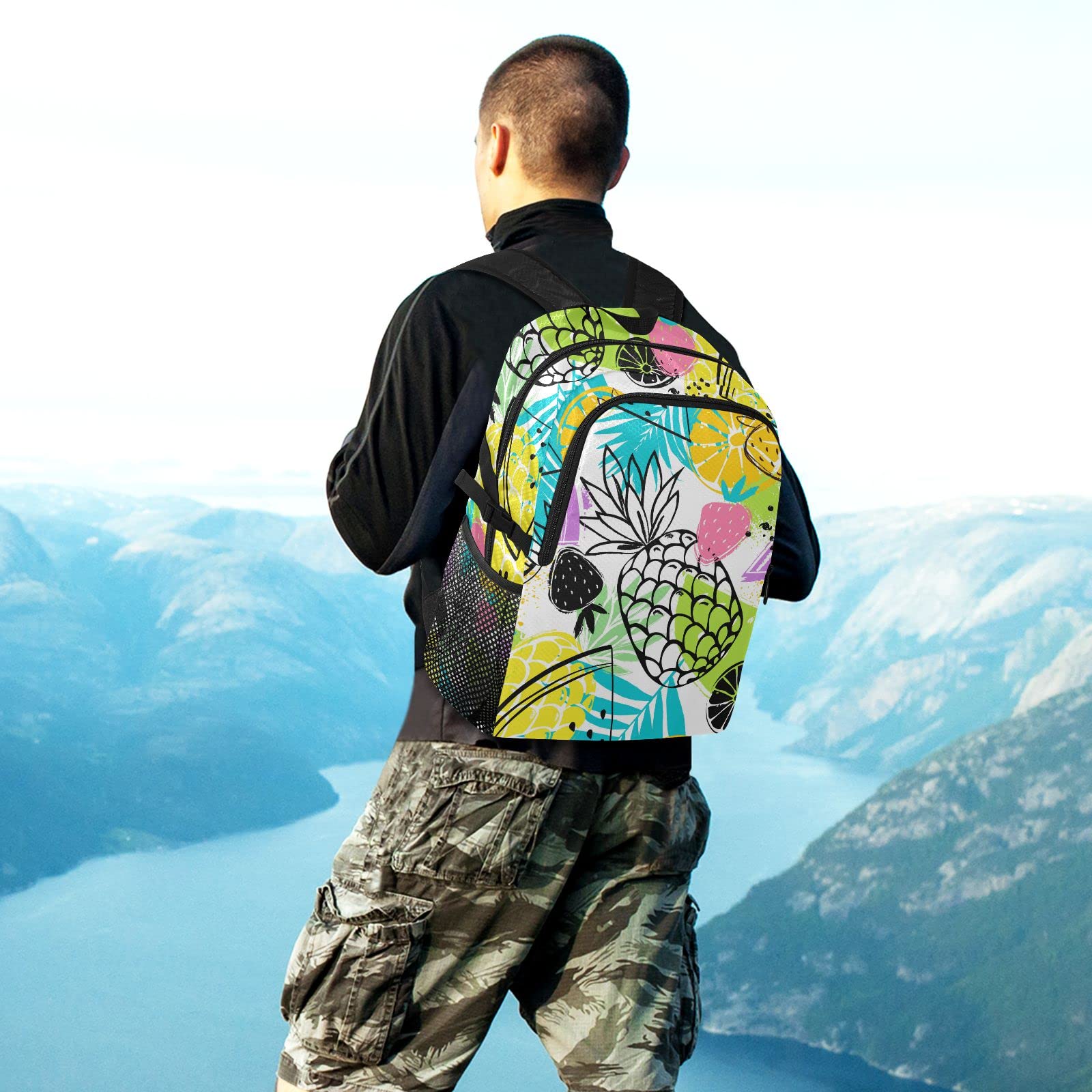 Lightweight Waterproof 20L Packable Backpack for Hiking, Camping & Travel - MCHIVER Pineapple Design Daypack with Pockets | Perfect for Outdoor Adventures, Beach Trips & Daily Commute