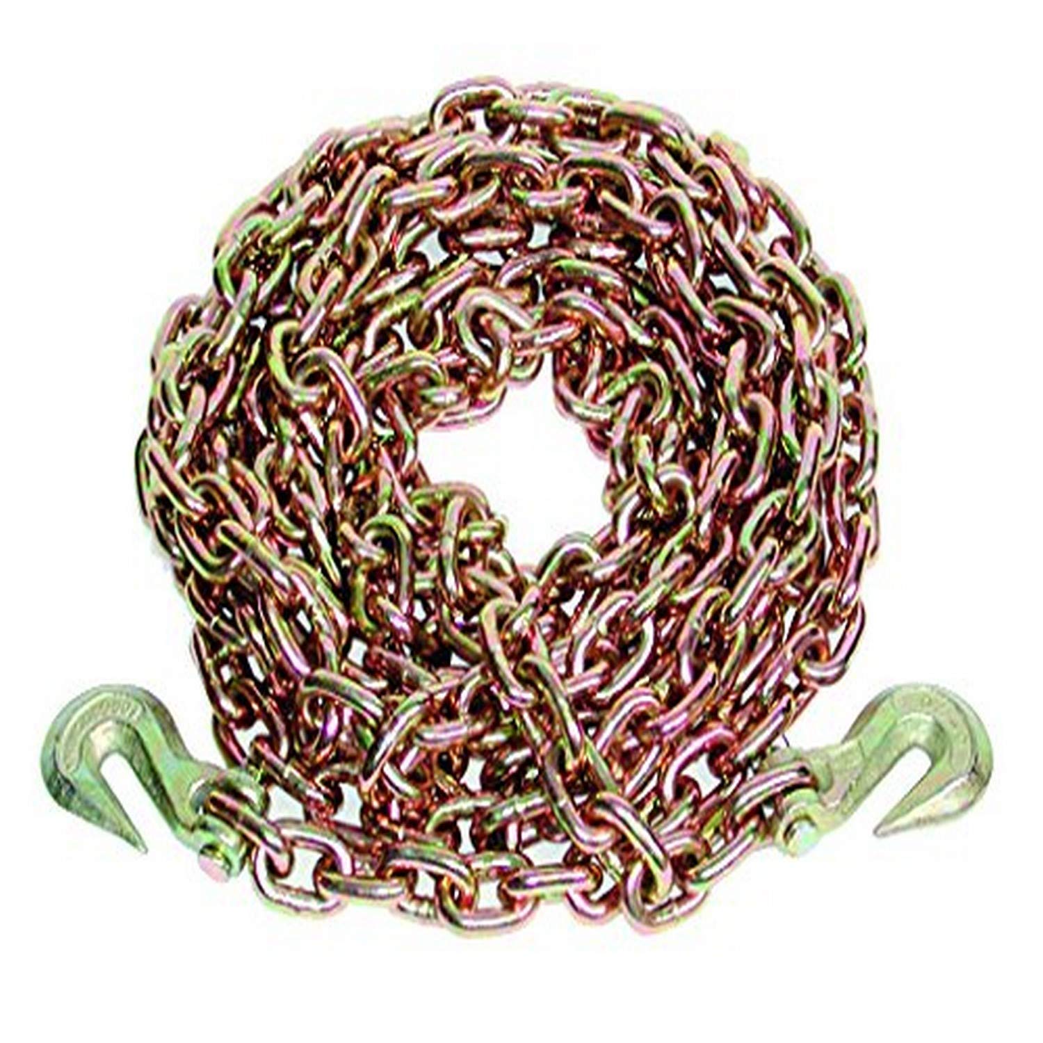 Ancra 45881-11-16 Grade 70 Transport Chain with Grab Hooks - 3/8-Inch x 16-Feet Heavy Duty Bulk Chain for Towing, Lifting & Securing Loads in Construction, Farming & Industrial Applications