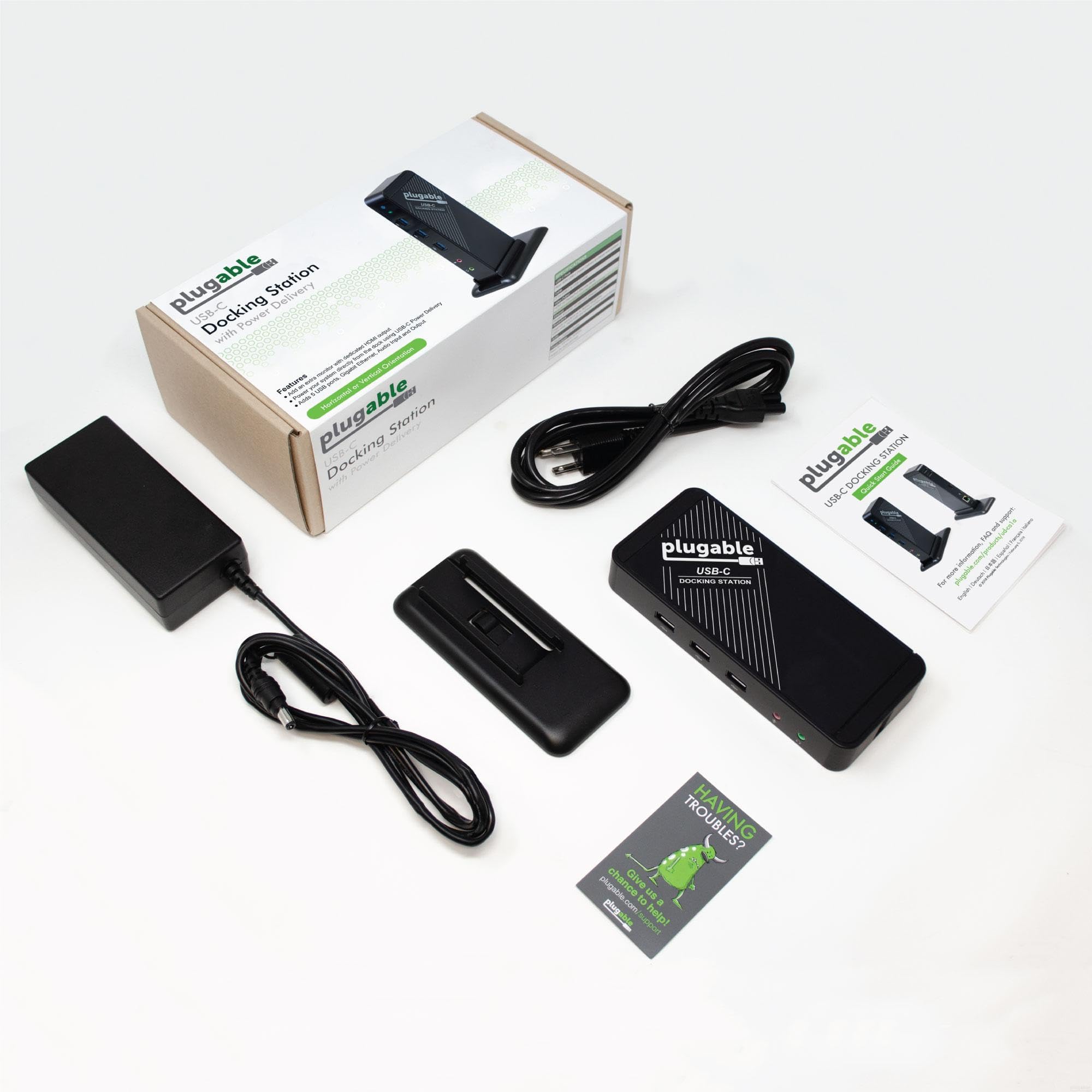 Plugable USB-C Docking Station with 4K HDMI, 60W PD Charging, Ethernet, 5 USB Ports - Thunderbolt 3/4 & USB4 Compatible for MacBook, Windows, Chromebook - Home Office & Gaming Setup Accessory