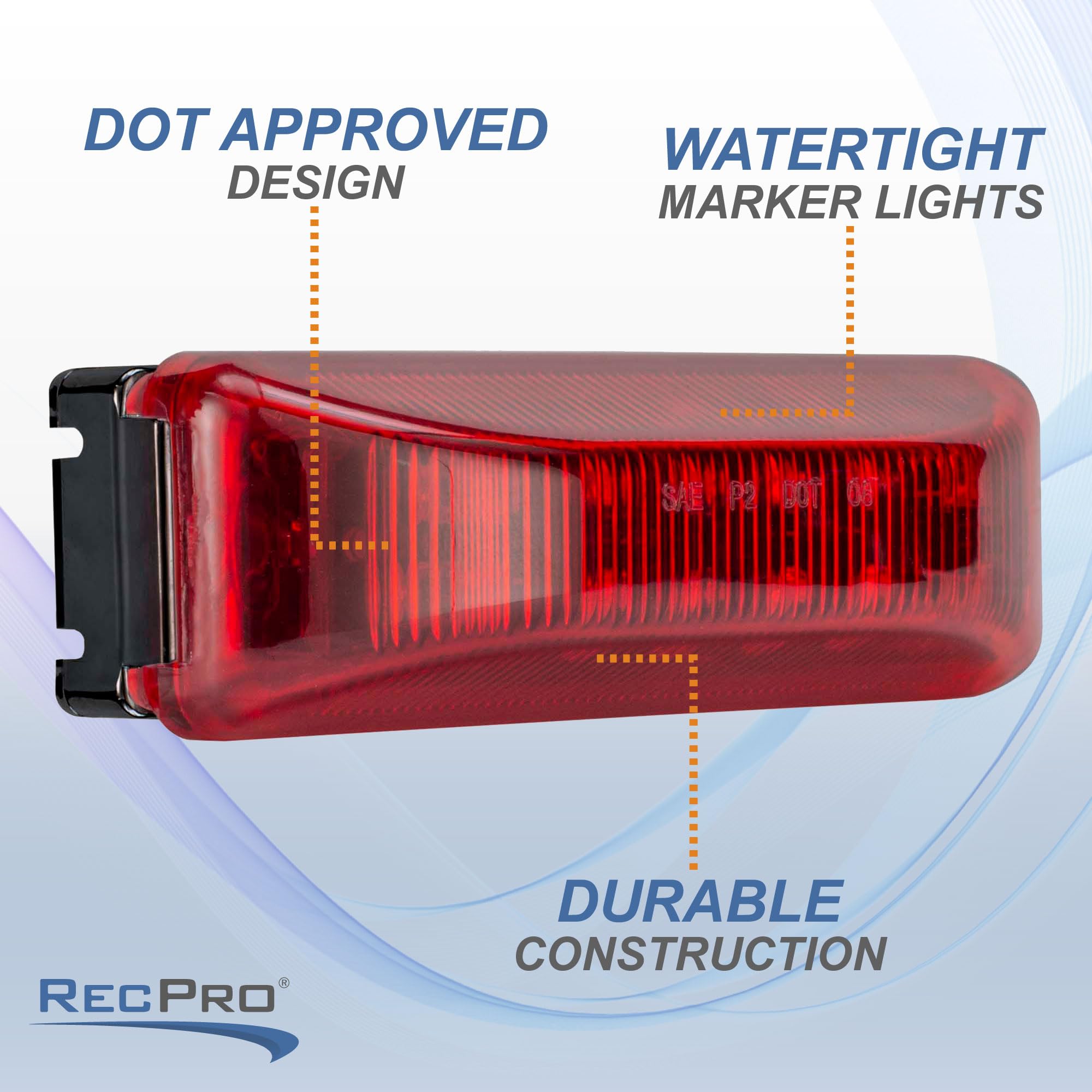 12 Diode LED Red Marker Clearance Lights - 4