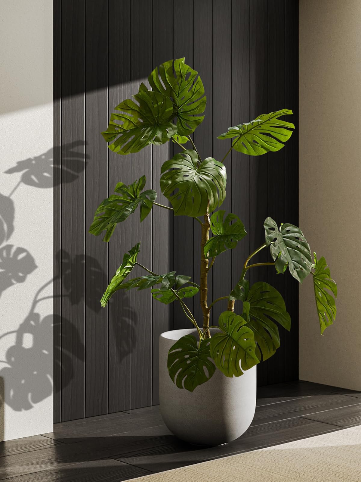 LE TAUCI 12 Inch Ceramic Plant Pots with Drainage Hole - Large Indoor Planters for Home, Garden, Office & Patio - Neutral Gray Planter with Rubber Plug - Perfect for Houseplants, Succulents & Home Decor