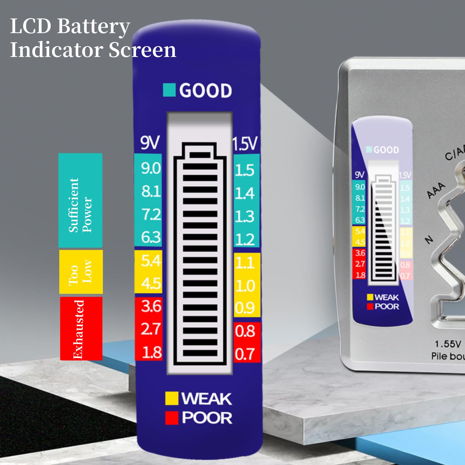 Universal Digital Battery Tester - AA AAA C D 9V 1.5V Button Cell Capacity Checker with LCD Display | Essential Tool for Home, Office & Electronics Maintenance