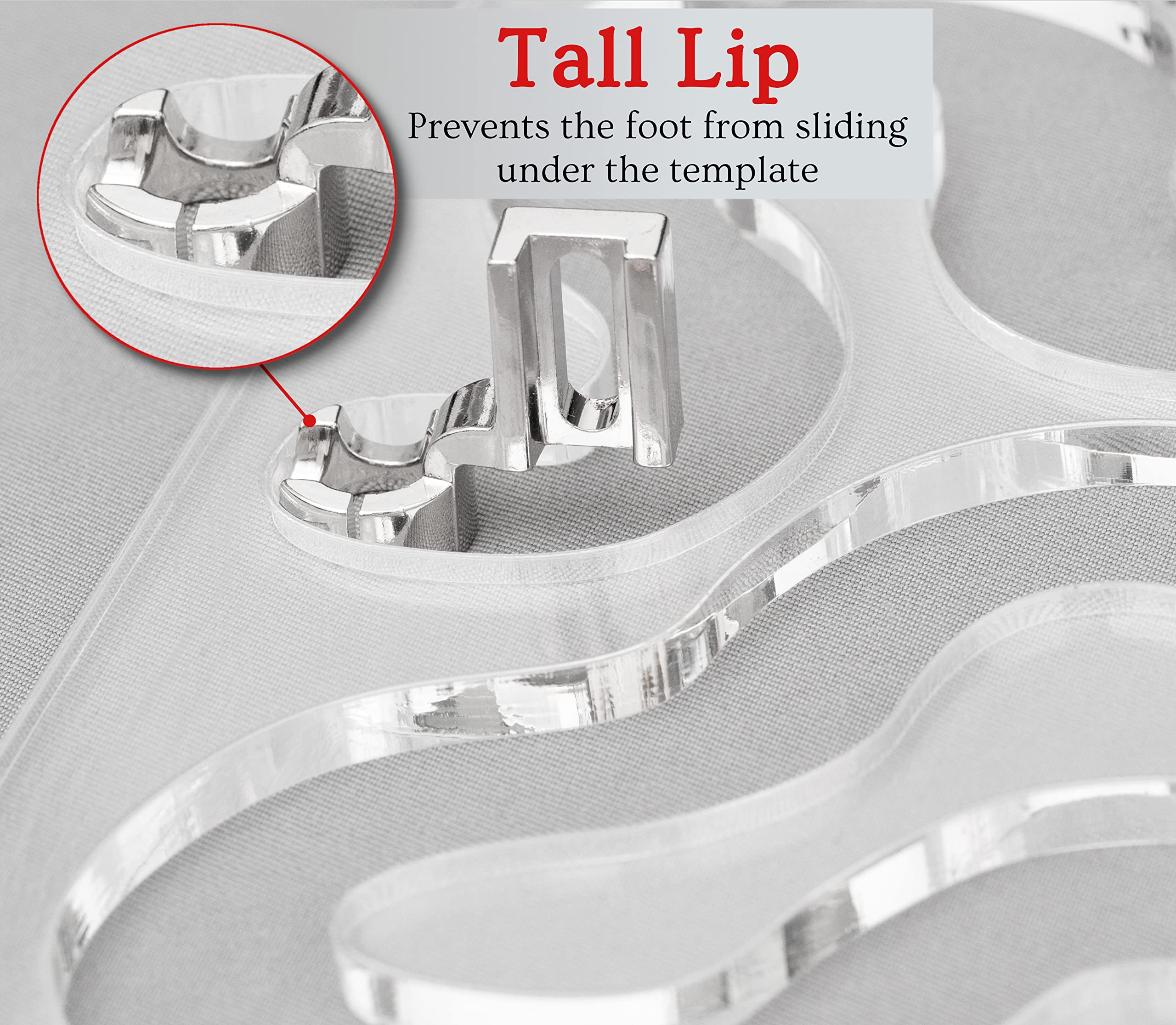 DABLINE Low Shank Free Motion Quilting Ruler Foot for Sewing Machines - Perfect for Quilting, Embroidery & DIY Fabric Projects (Ideal for Home Crafting & Professional Use)