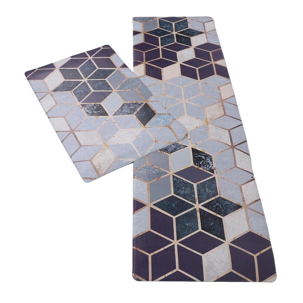 **CarteRE 2-Pack Non-Slip Waterproof Kitchen Floor Mats - Easy to Clean, Anti-Fatigue Rugs for Kitchen, Dining Room & Entryway - Perfect for Spills, Cooking & High-Traffic Areas**