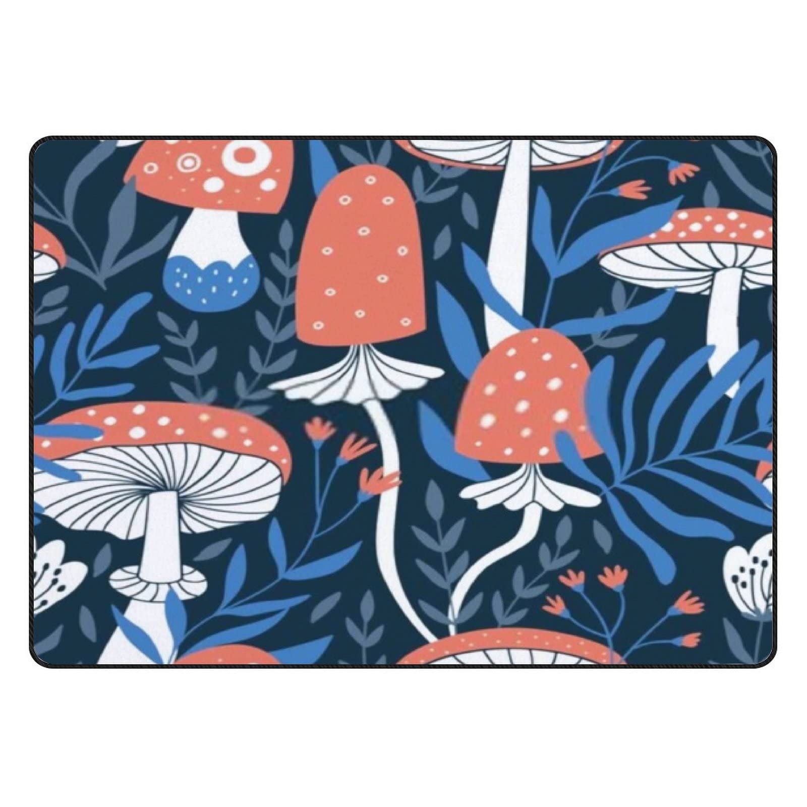 Non-Slip Soft Area Rugs 60x39in - Mushroom Flowers Collection for Bedroom, Living Room, Dorm, Nursery & Office - Large Indoor Floor Mats, Runner Rug, Kids Comfy Carpet, Home Decor (Perfect for Cozy Spaces & High-Traffic Areas)