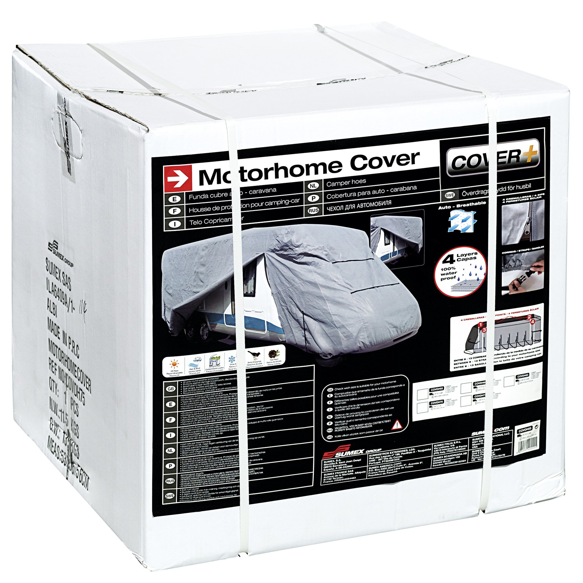 Grey Premium Motor Home Cover 5.5-6 Meters - Durable Protection for Outdoor Camping and Travel