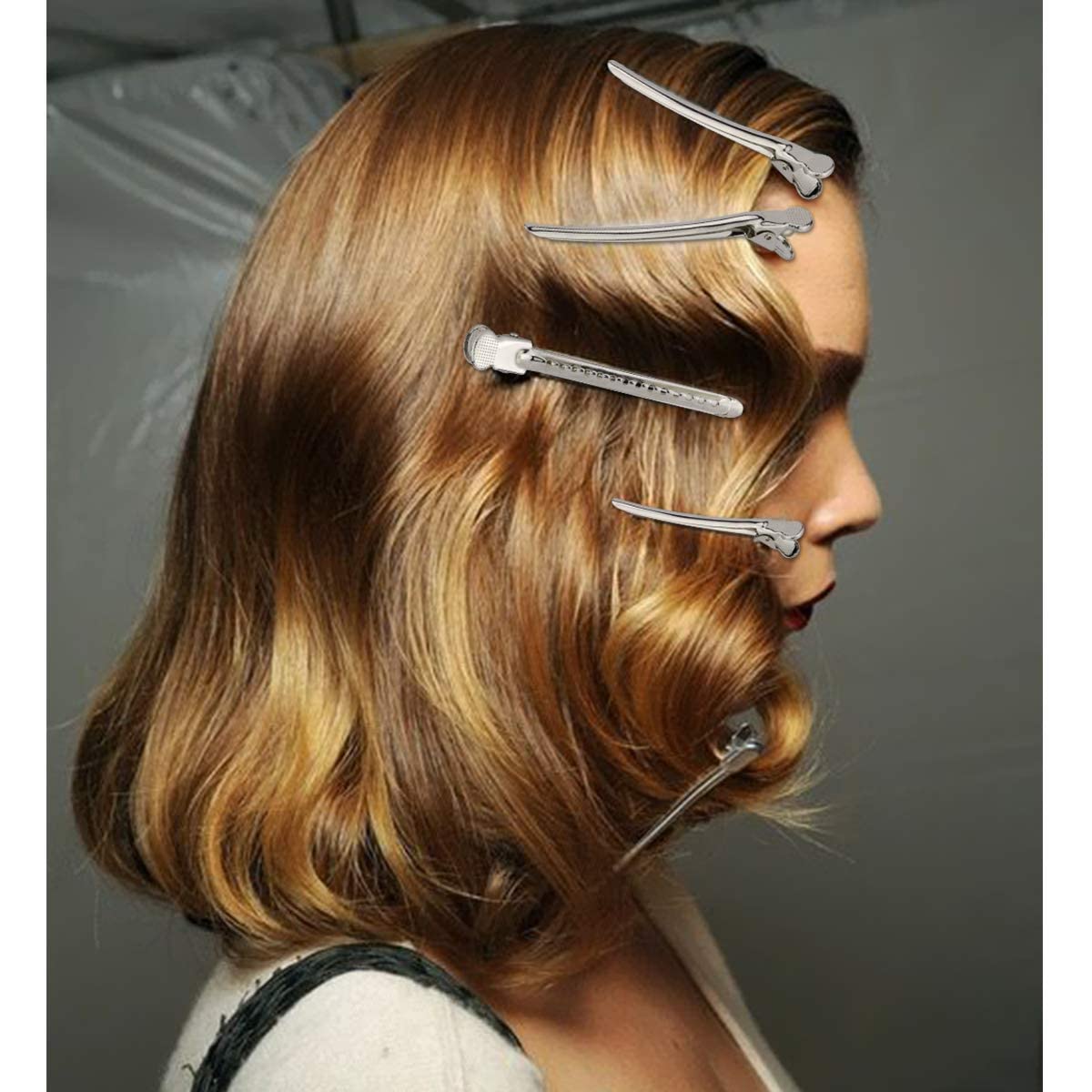 ZAUKY Professional Hair Sectioning Clips for Styling - 12 Pack Steel Silver Hairdressing Pins for Men & Women - Perfect for Salon, Braiding, Cutting & Coloring Hair