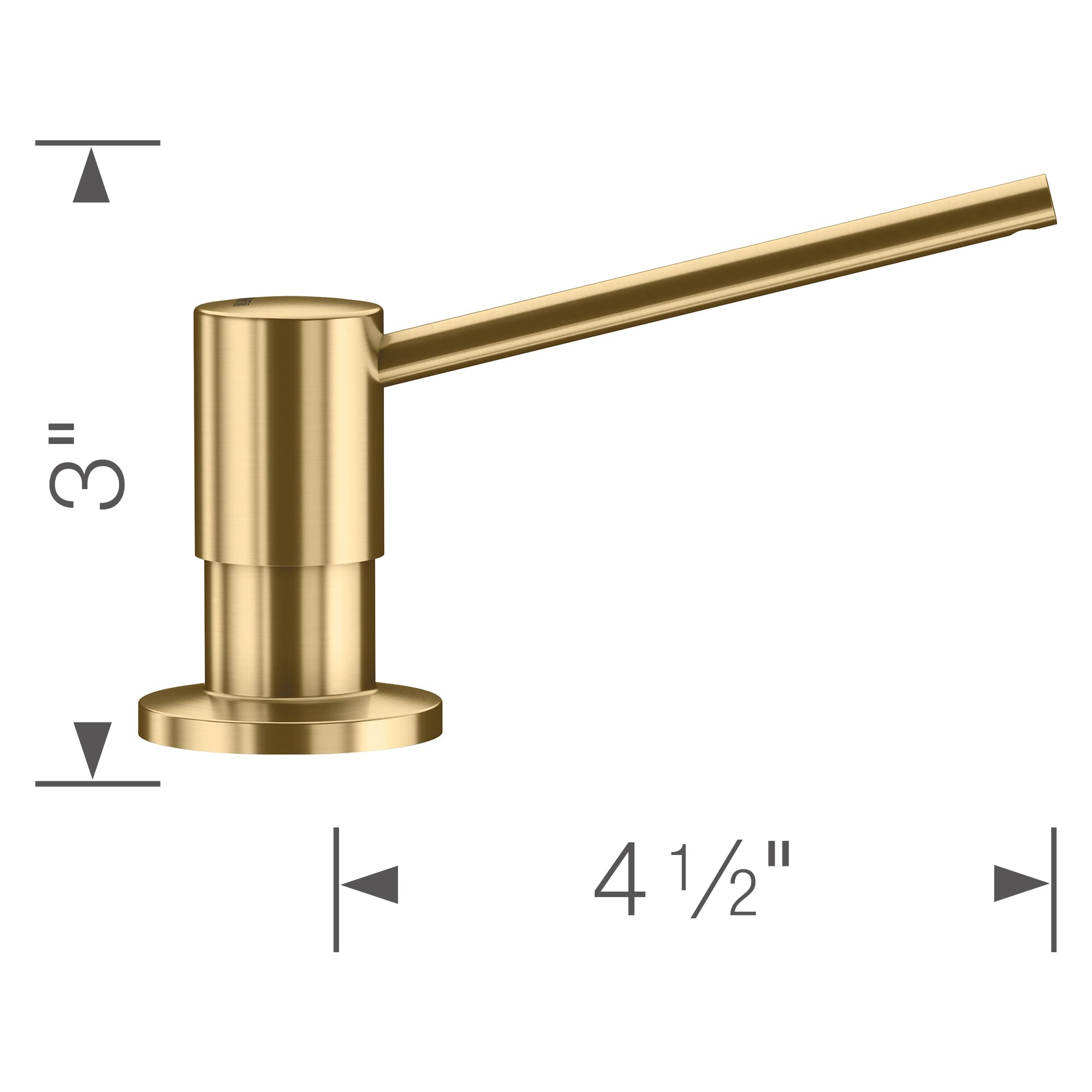 BLANCO Torre Soap Dispenser - Premium Satin Gold Finish for Kitchen & Bathroom | Modern Touchless Liquid Soap Dispenser for Home & Office Use