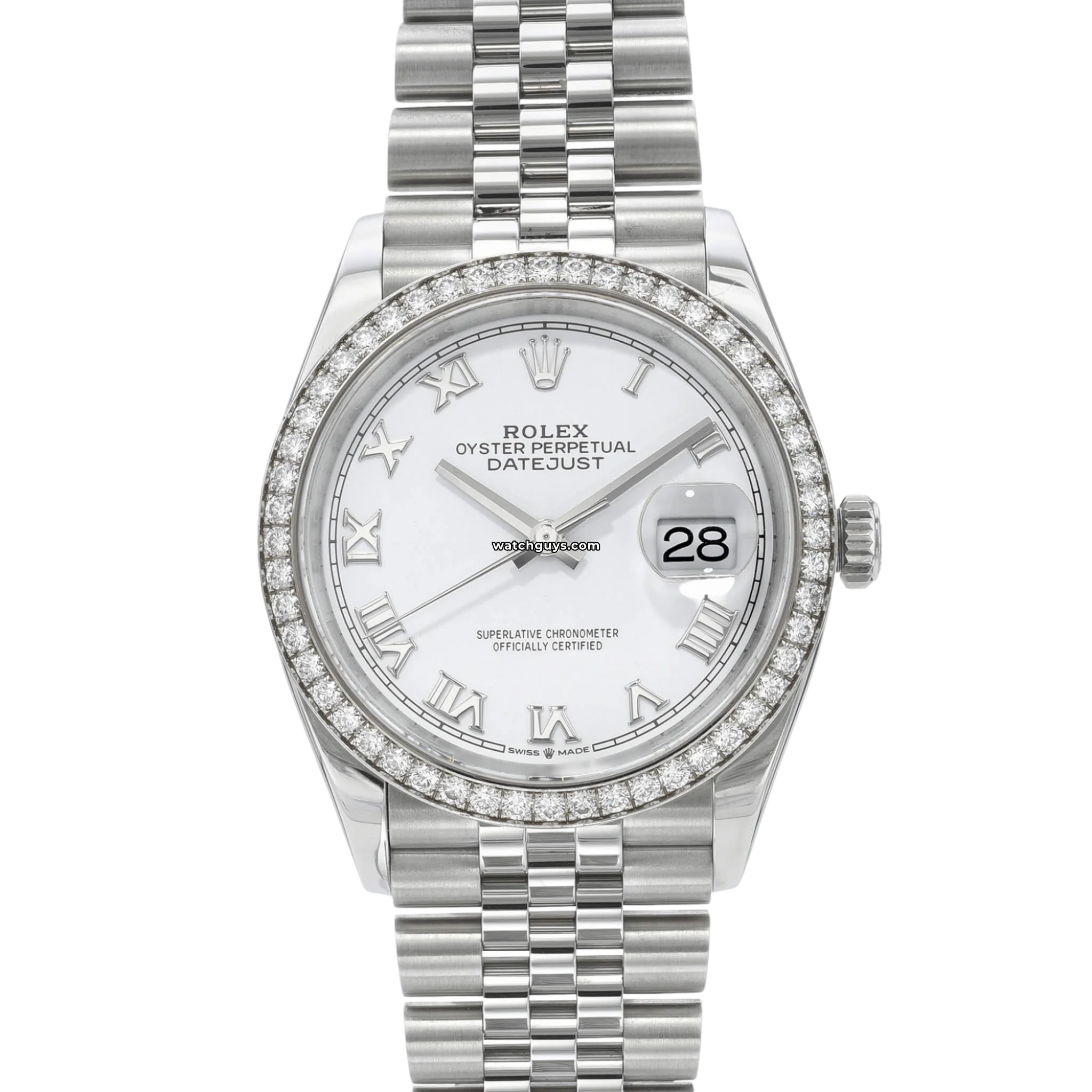 Rolex Datejust 126284RBR Diamond Watch - Luxury Swiss Automatic Men's Timepiece with Silver Dial & Diamond Bezel - Perfect for Business, Formal Events & Special Occasions