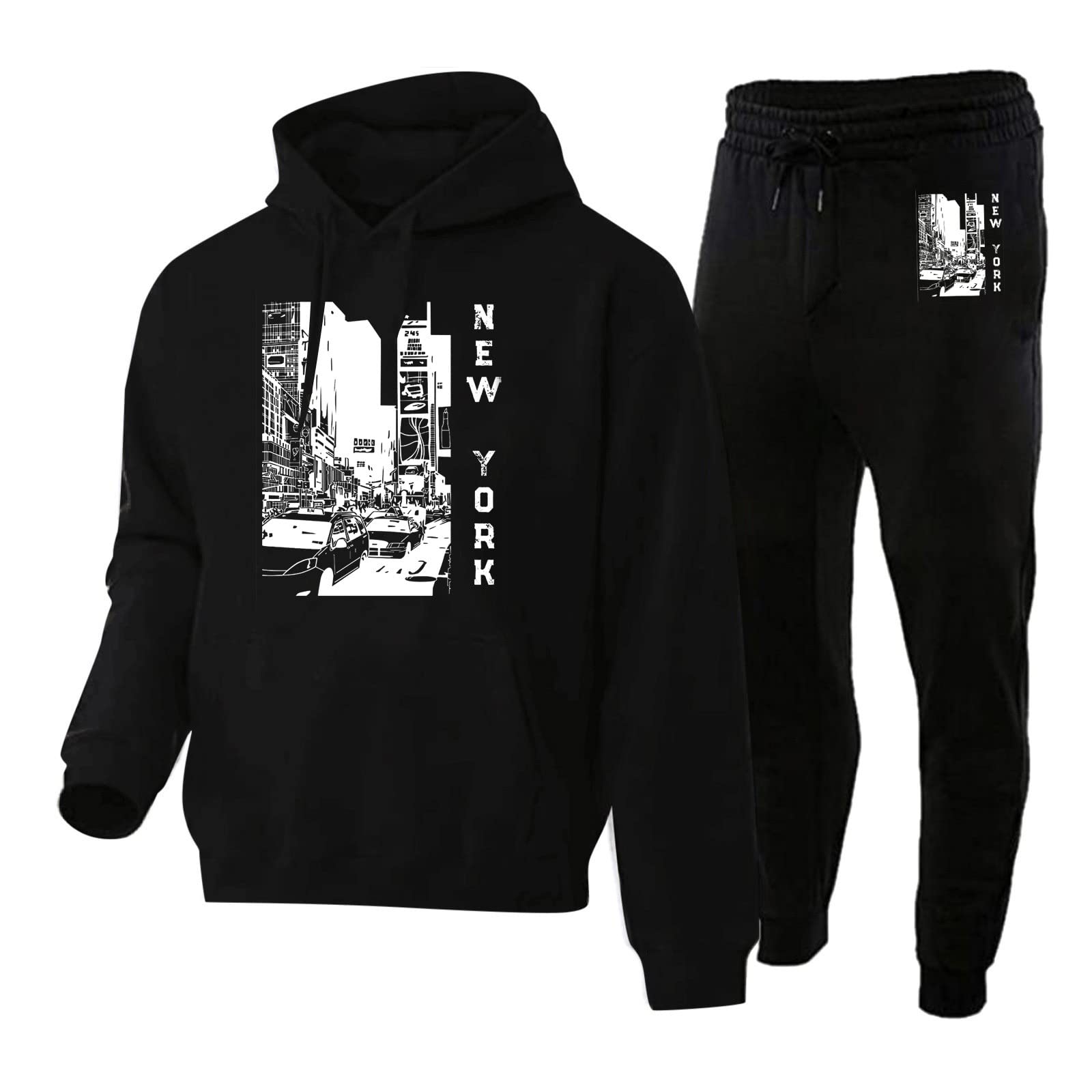 **Men's 2-Piece Jogging Suit Set - Full Zip Hoodie & Jogger Pants with Pockets | Gym Workout, Running, Casual Wear | Breathable & Comfortable Sports Tracksuit for Men**    *(Note: The original title contained some unclear terms like 