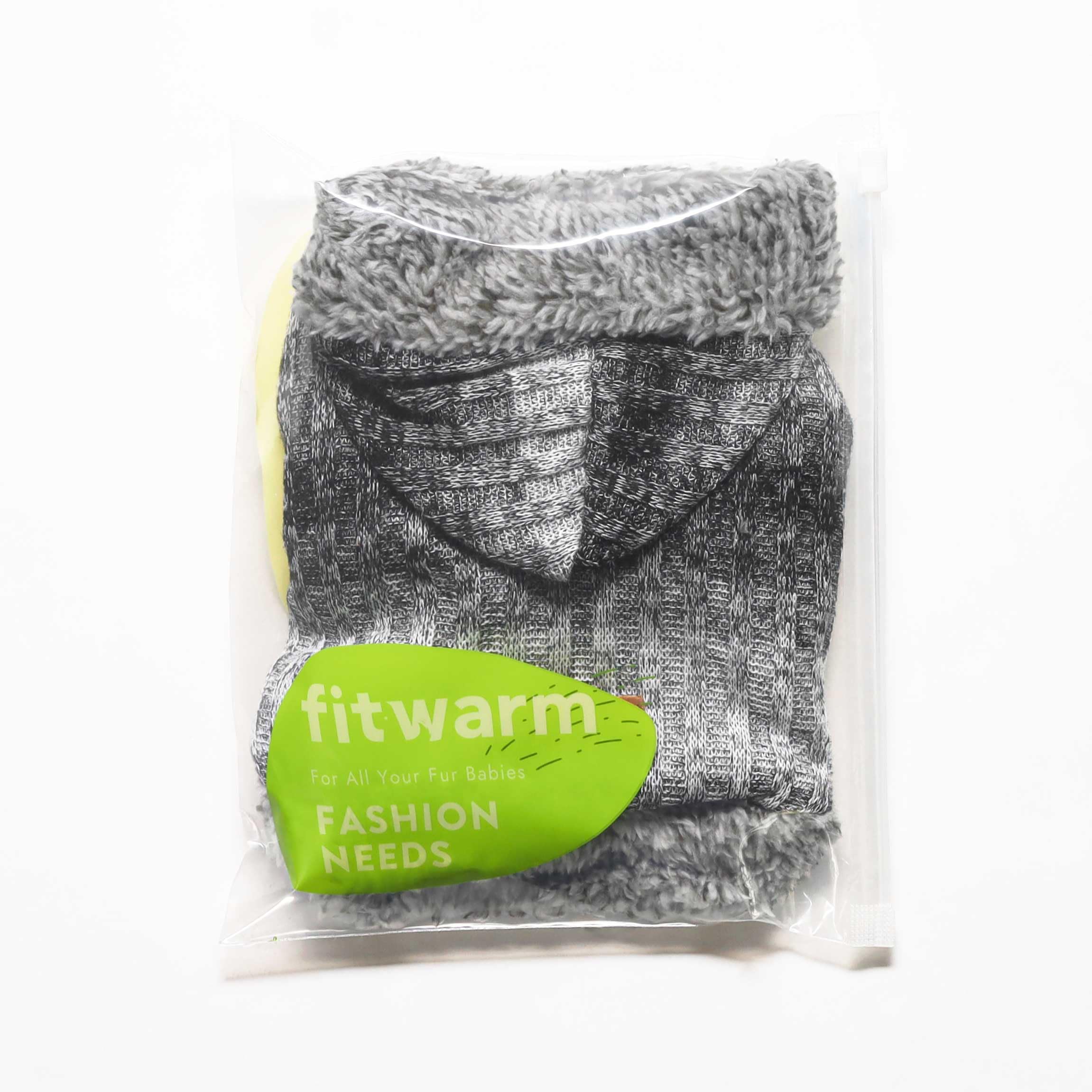 Fitwarm Fuzzy Dog Sweater - Knitted Winter Pet Clothes for Small Dogs & Cats - Cozy Hooded Outfit for Puppies & Kittens in Heather Grey & Black (XXL) - Perfect for Cold Weather Walks & Indoor Comfort
