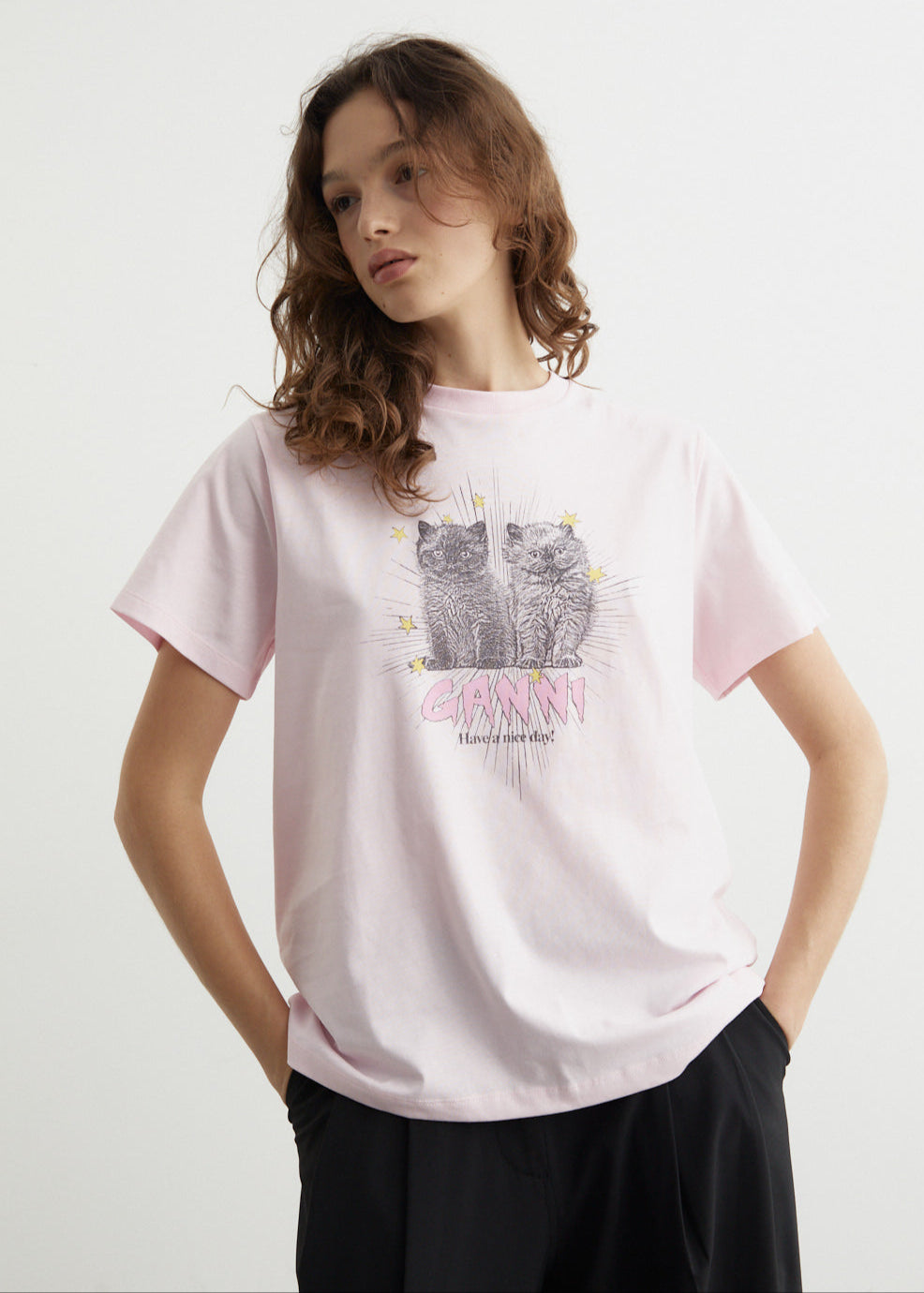 Soft Basic Jersey Kitten Relaxed T-Shirt for Women & Men - Comfortable Cotton Tee for Casual Wear, Lounge & Everyday Outfits
