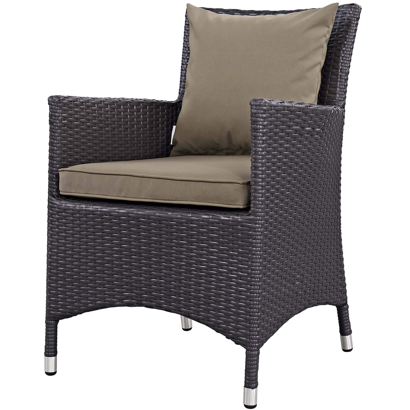 Modern Outdoor Patio Lounge Coffee Fire Pit Table and Chair Set - Light Brown Rattan Wicker Furniture for Backyard, Garden, Poolside Relaxation & Entertaining