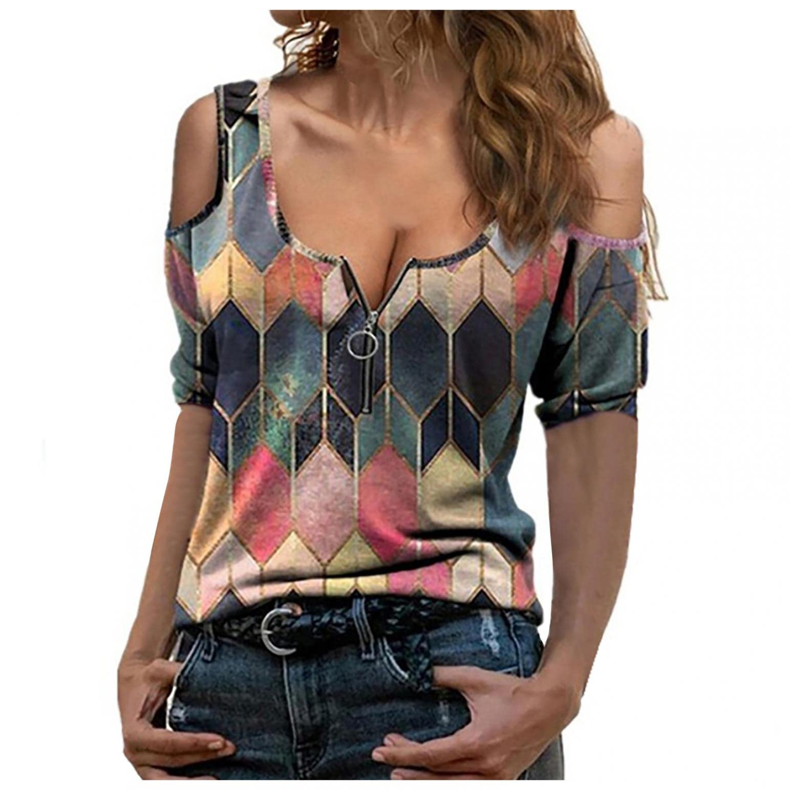 Women's Casual Tops - Loose Fit Button-Up Short Sleeve T-Shirts & Blouses | Comfortable Pullover Henley Shirts for Everyday Wear, Work & Weekend Outfits