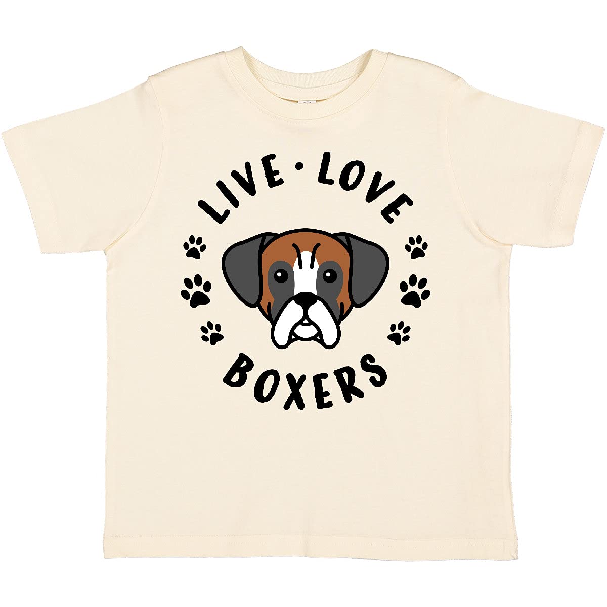 Inktastic Live Love Boxers Toddler T-Shirt - Cute Graphic Tee for Boys & Girls - Soft Cotton Baby Shirt for Playdates, Daycare & Family Photos