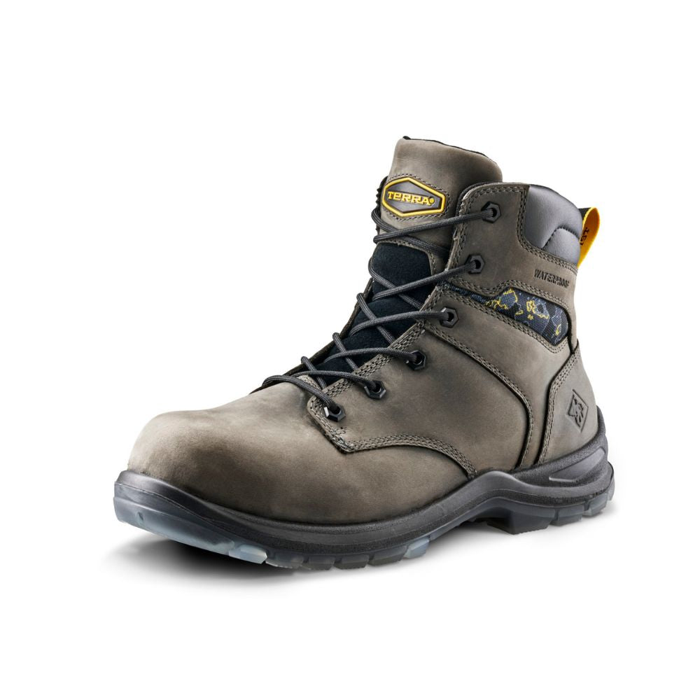 Terra Byrne Unisex 6 Inch Waterproof Composite Toe Work Boots TR0A839BGYX - Grey | Slip Resistant Safety Shoes for Construction, Warehouse & Outdoor Work