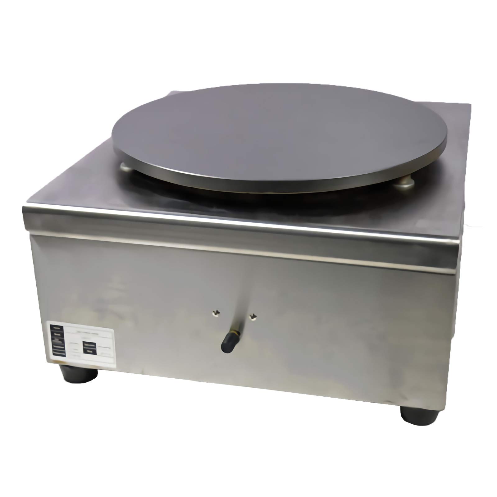 **INTSUPERMAI Commercial Crepe Maker - 15.75 Inch Natural Gas Pancake Griddle with 9mm Interface, Perfect for Restaurants, Cafes & Breakfast Catering**