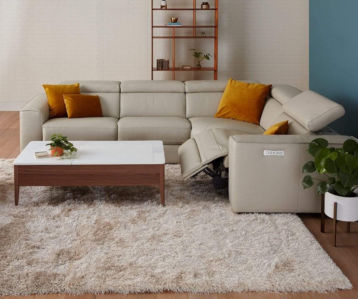 Lewen Power Motion Sectional Sofa - Modern Reclining Living Room Couch with USB Charging & Cup Holders - Perfect for Family Movie Nights & Relaxing in Your Home Theater