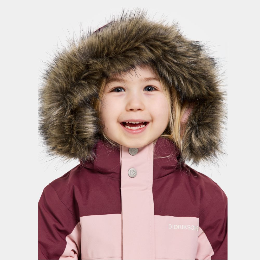 Didriksons Bjarven III Kids Snowsuit - Waterproof Winter Jacket & Pants Set for Boys & Girls, Dusty Pink - Perfect for Snow Play, Skiing & Outdoor Activities