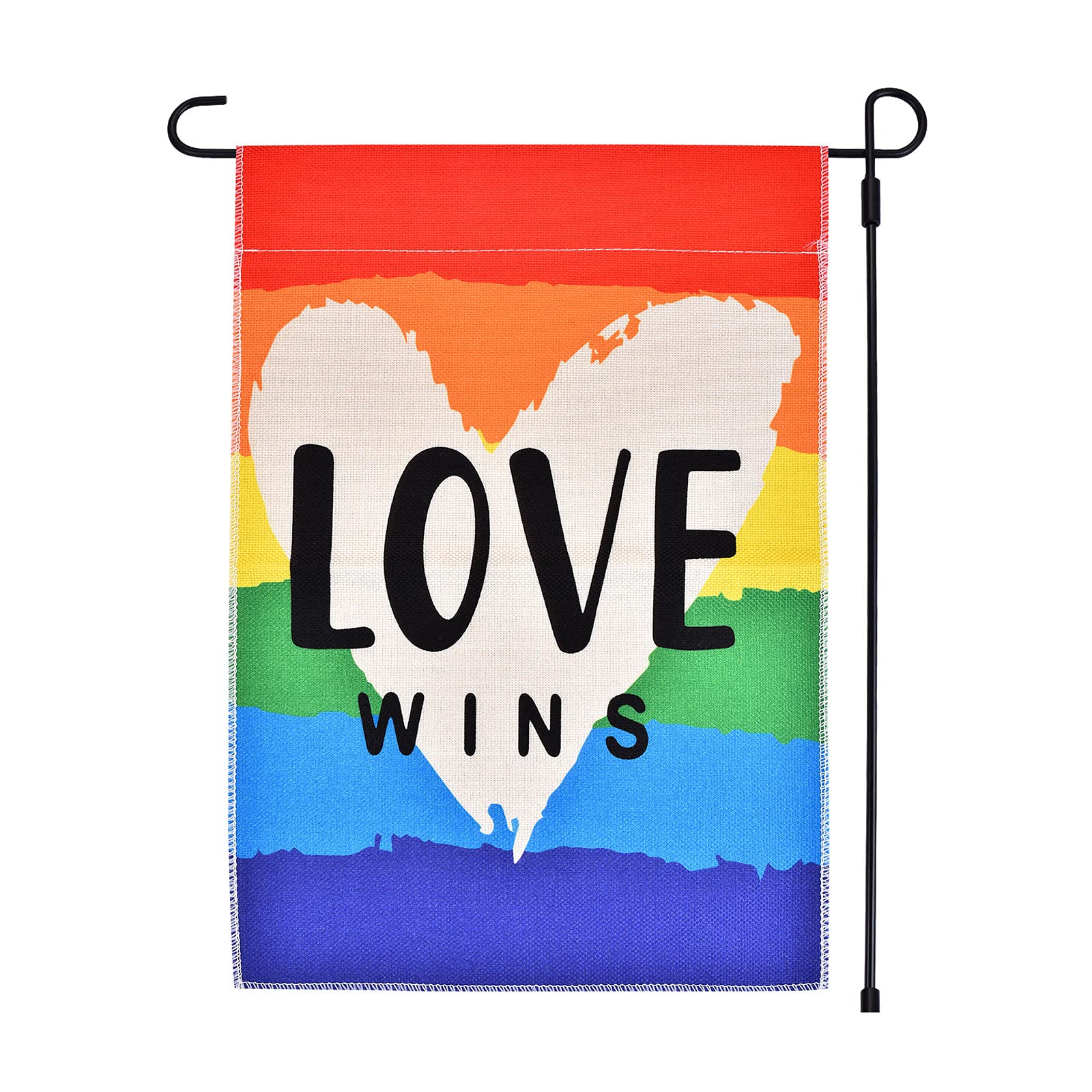 Double Sided LGBT Pride Rainbow Garden Flag - 12x18 Inch Burlap Vertical Yard Banner for Outdoor & Indoor Decor | Perfect for Front Porch, Lawn, Patio & Pride Month Celebrations