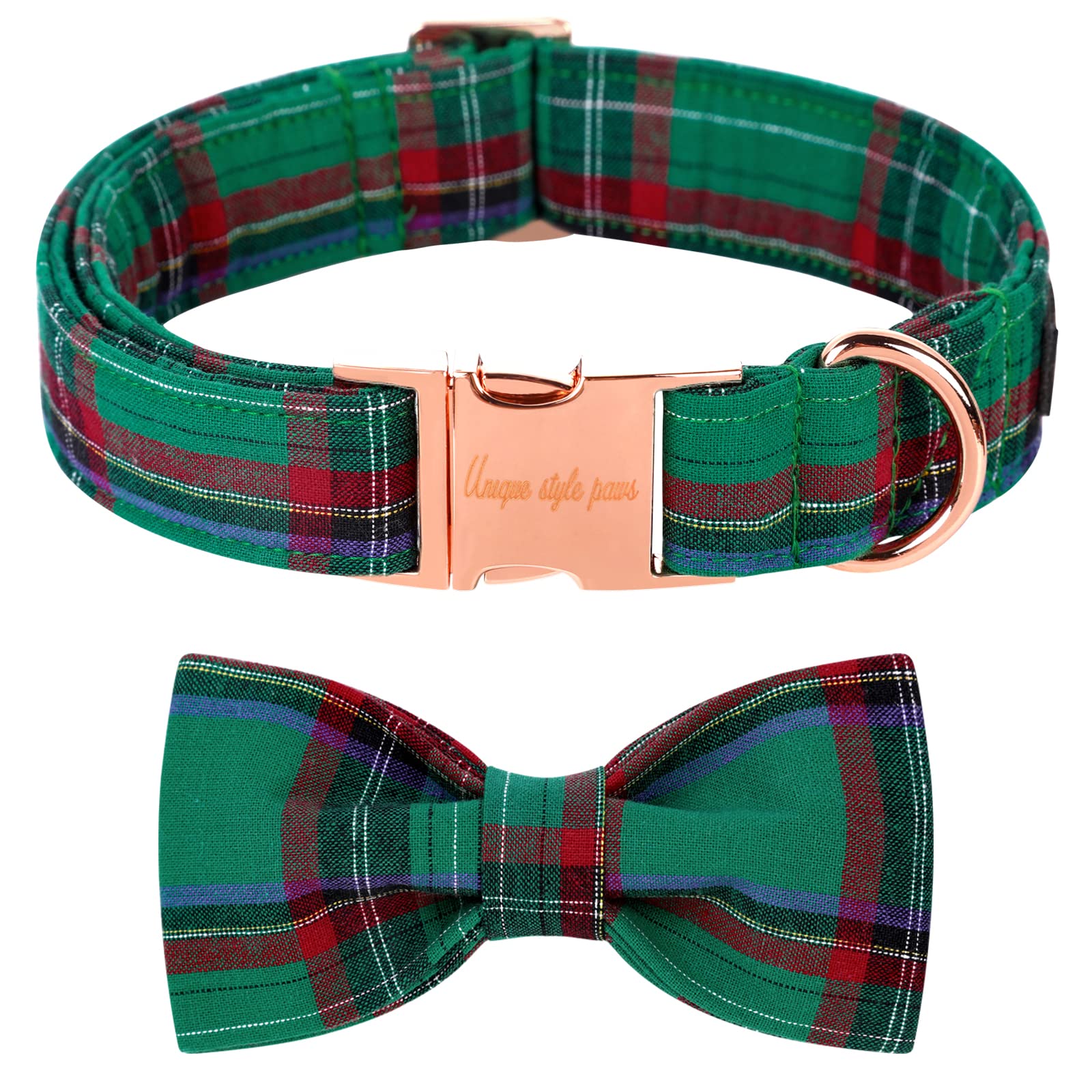 Stylish Adjustable Cotton Bowtie Dog & Cat Collar - Soft & Comfortable Pet Accessory in 6 Sizes & 5 Patterns - Perfect for Special Occasions, Pet Parties & Photo Shoots