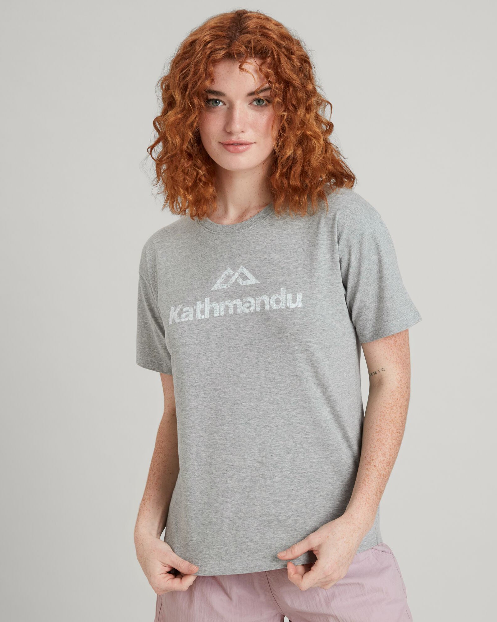 Kathmandu Women's Short Sleeve Logo T-Shirt - Light Grey Marle - Casual Wear, Outdoor Activities & Travel Essentials