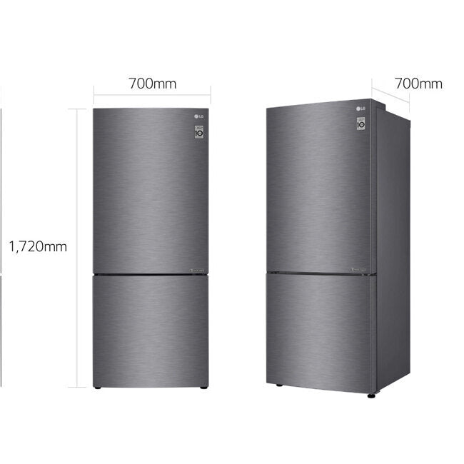 LG 455UPLE 420L Bottom Mount Refrigerator - Dark Graphite | Energy Efficient, Spacious Design for Modern Kitchens | Perfect for Home, Office & Restaurant Use