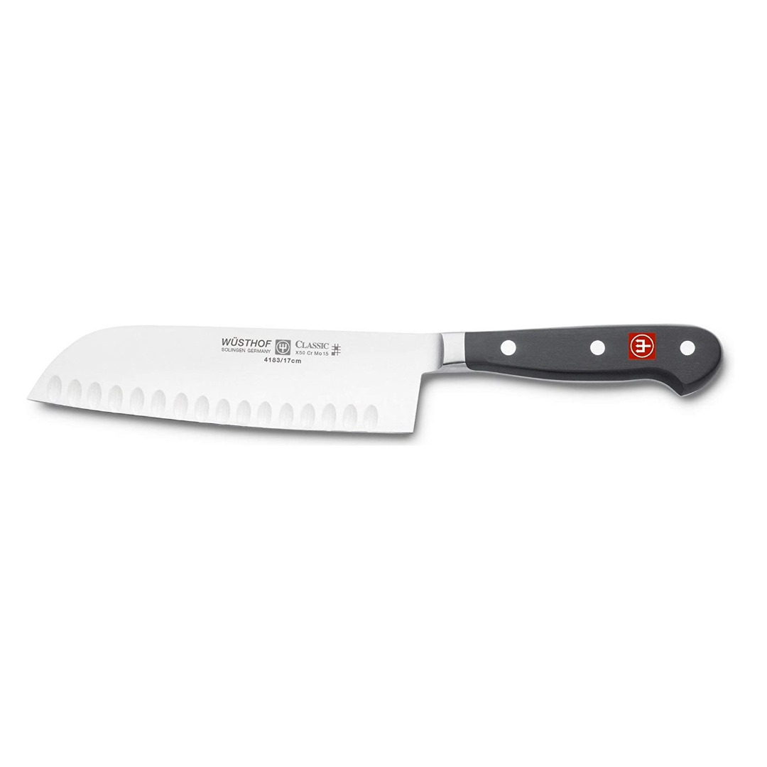 Wusthof Classic 7-Inch Santoku Knife - Hollow Ground Blade for Precision Slicing, Dicing & Chopping - Perfect for Home Chefs & Professional Kitchens