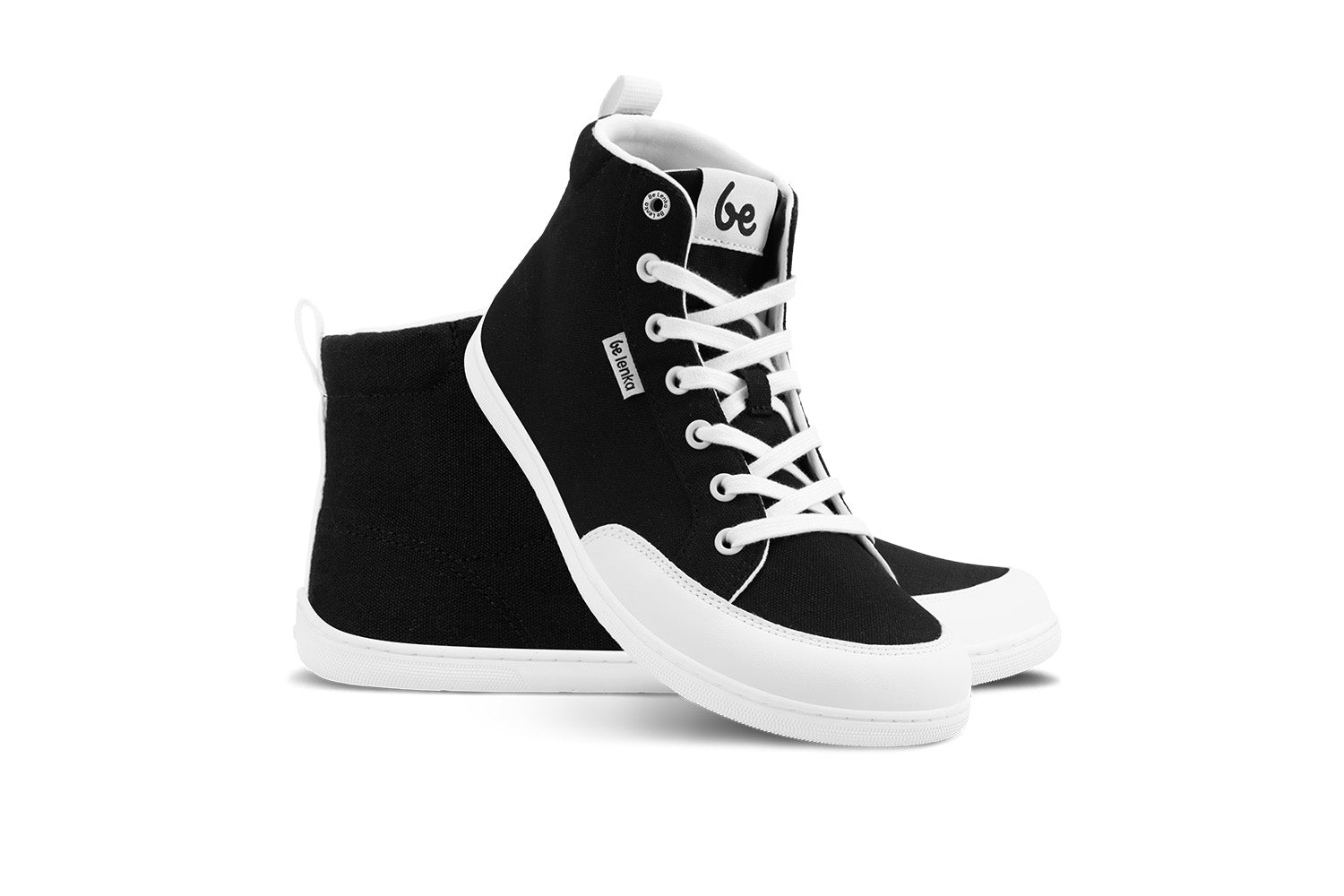 Barefoot Sneakers for Men & Women - Be Lenka Rebound High Top Minimalist Shoes (Black & White) - Lightweight & Flexible for Running, Gym & Everyday Wear