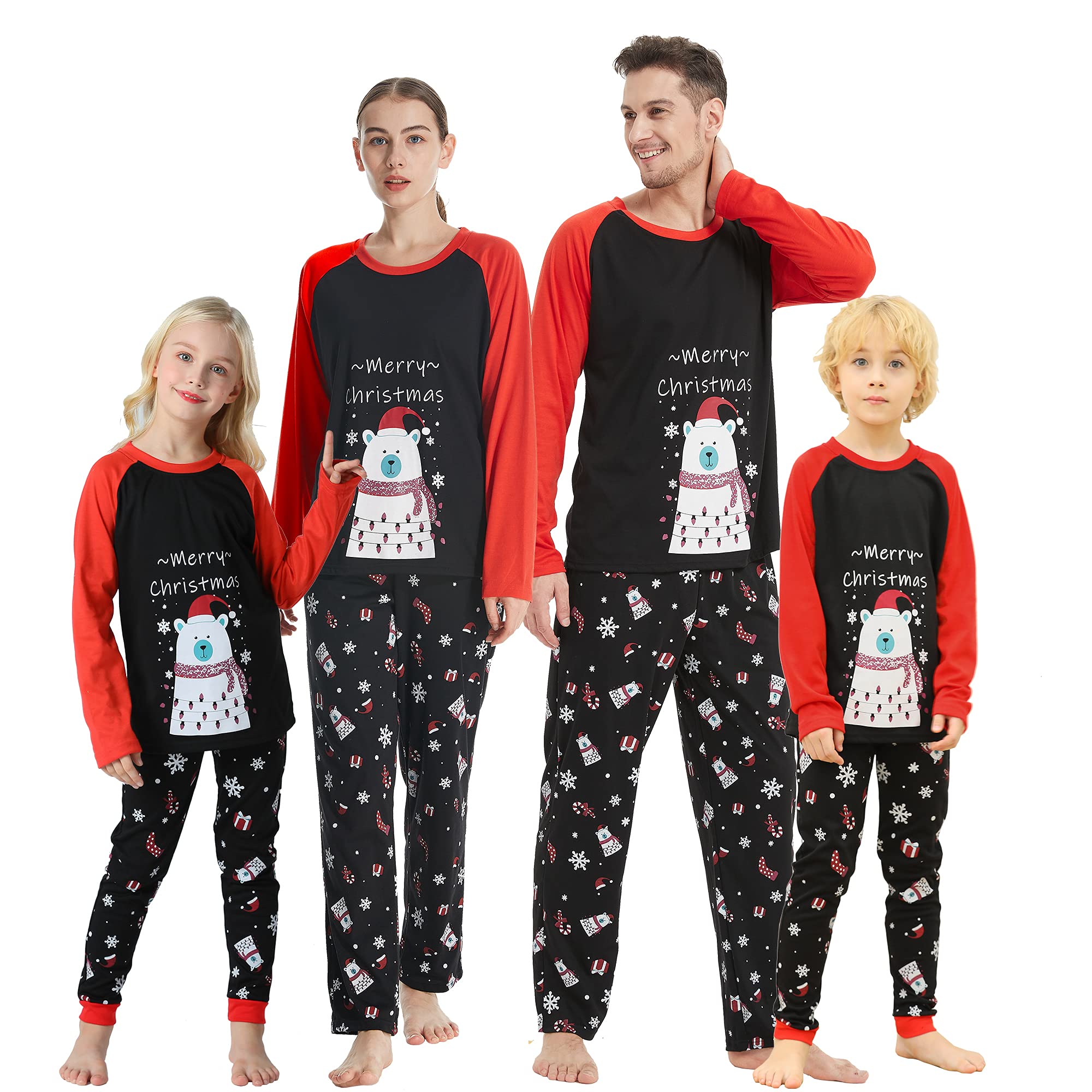Cute Polar Bear Family Matching Pajama Sets - Christmas Sleepwear for Cozy Nights