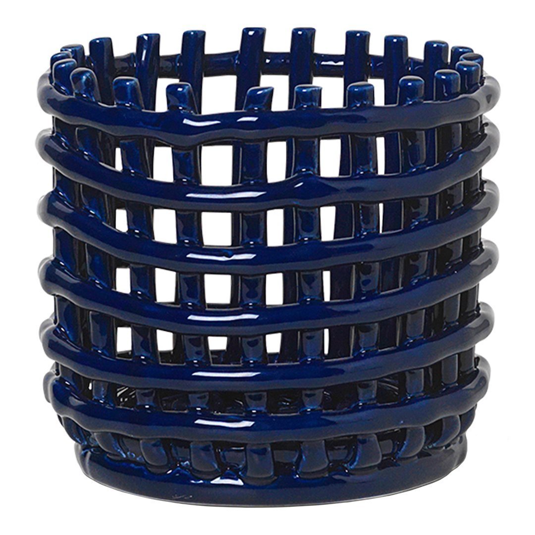 Ferm Living Ceramic Basket - Handmade Decorative Storage for Home & Office | Perfect for Organizing Keys, Jewelry & Small Items
