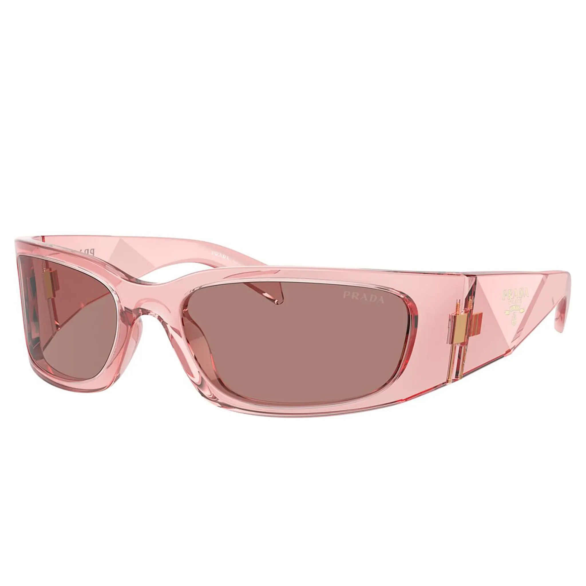 Prada PR A14S 19Q10D Transparent Peach Sunglasses for Women - Luxury Designer Shades for Summer, Beach & Outdoor Fashion - UV Protection Sunglasses for Driving, Travel & Vacation