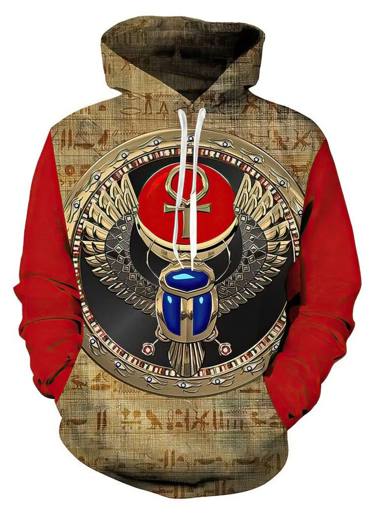 Takra Gold Men's Hoodies with Color Blocks & 3D Print Graphic - Casual Streetwear Sweatshirt for Gym, Outdoor & Everyday Wear
