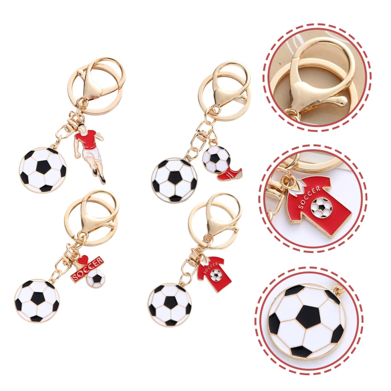 Yardwe 16 Pcs Football Keychain Set - Zinc Alloy Sports Key Rings for Men & Women - Perfect for Football Fans, Gifts, and Team Spirit Accessories - Use for Keys, Bags, Backpacks, and Sports Gear