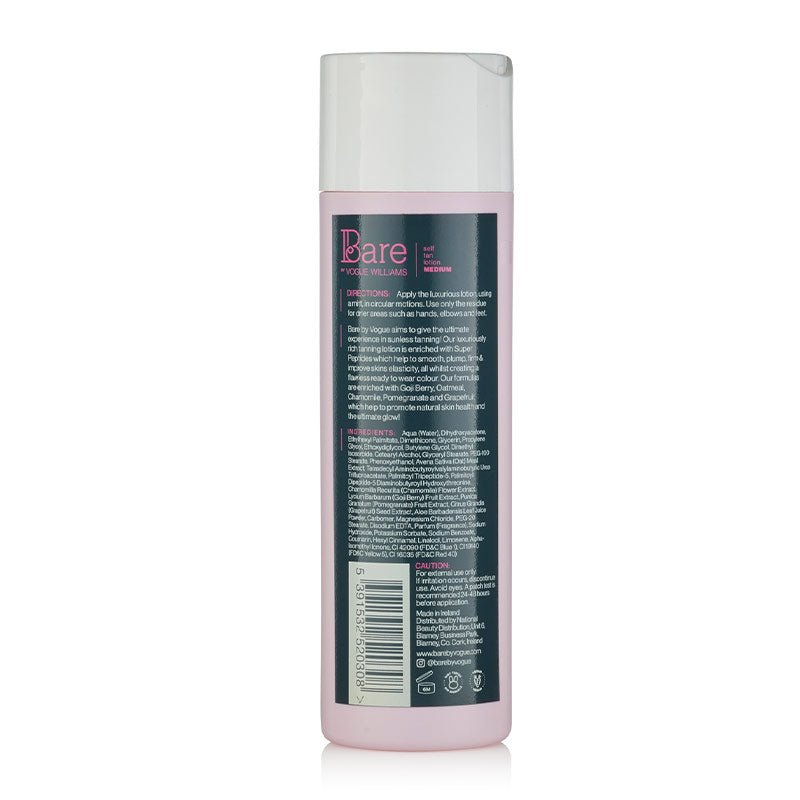 Bare by Vogue Self Tanning Lotion - Natural Sunless Tan for Face & Body - Perfect for Summer Glow, Vacations & Special Occasions