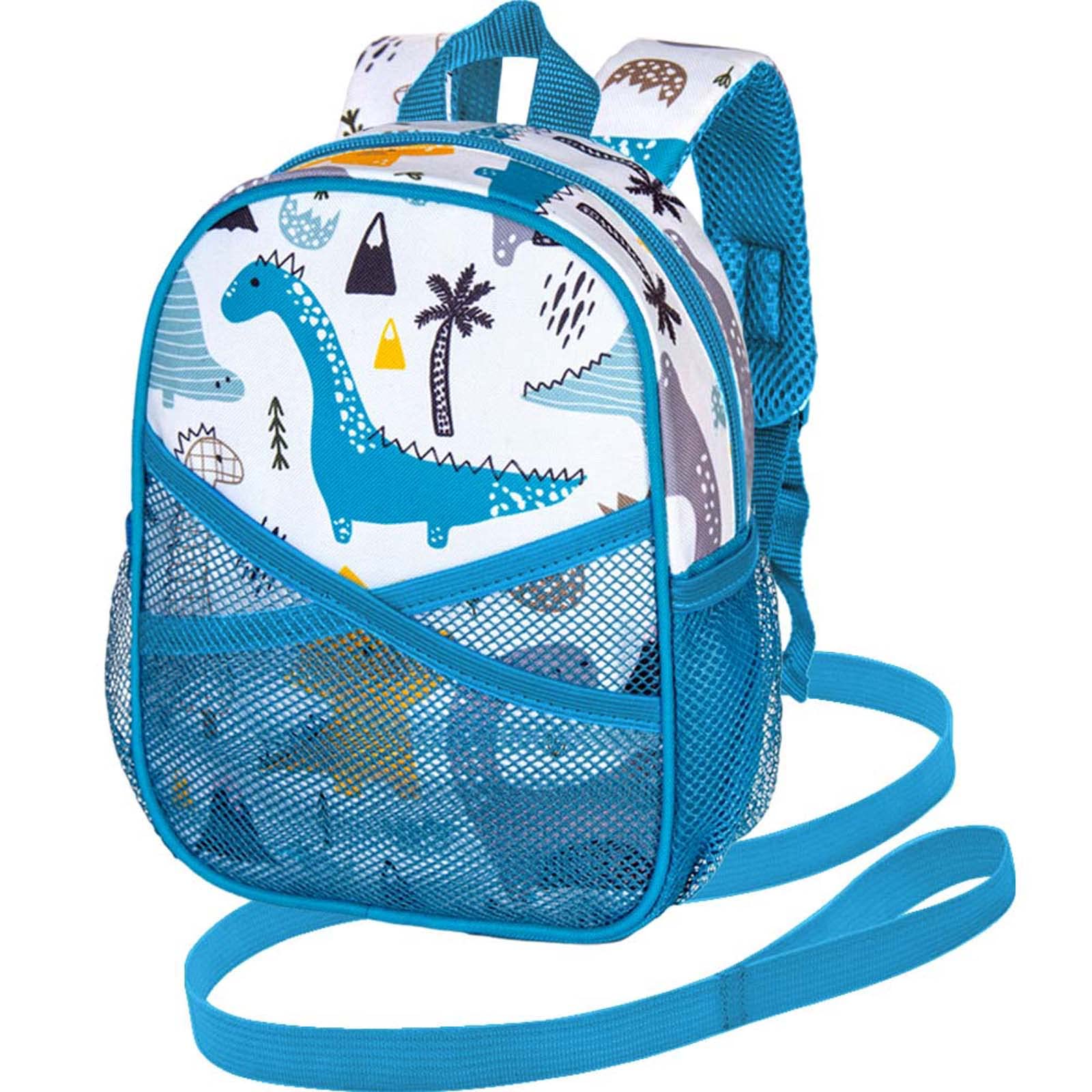 Dinosaur Toddler Backpack with Safety Leash - 9.5 Inch Small Kids Backpack for Boys & Girls - Perfect for Travel, Daycare & Outdoor Adventures