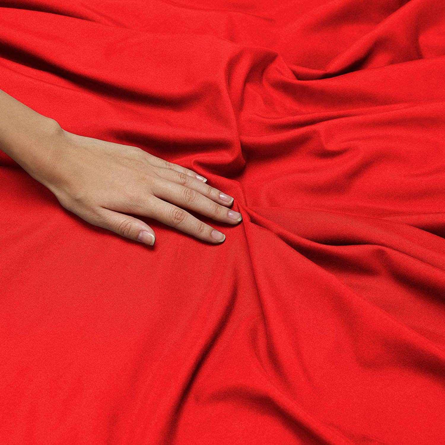 Premium 300 GSM Organic Cotton Bedding Set - 2 Piece Duvet Cover & Comforter, 1200 Thread Count (Red, Twin Size) for Cozy Bedroom & Guest Room Decor
