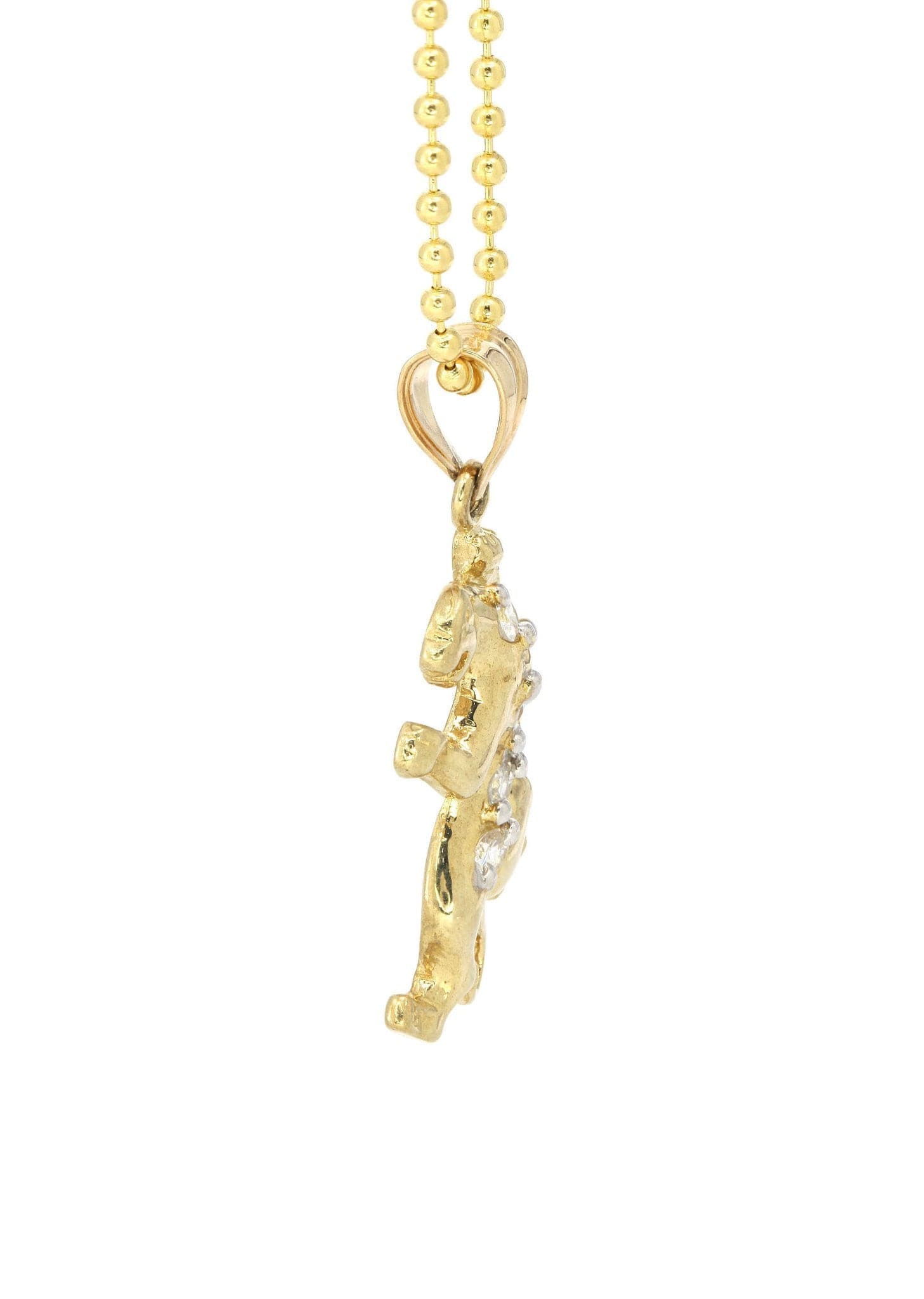 10K Yellow Gold Dog Tag Tiger Necklace for Men - 9 Grams Solid Gold Pendant with Chain - Perfect for Gifts, Military Style Jewelry & Everyday Wear