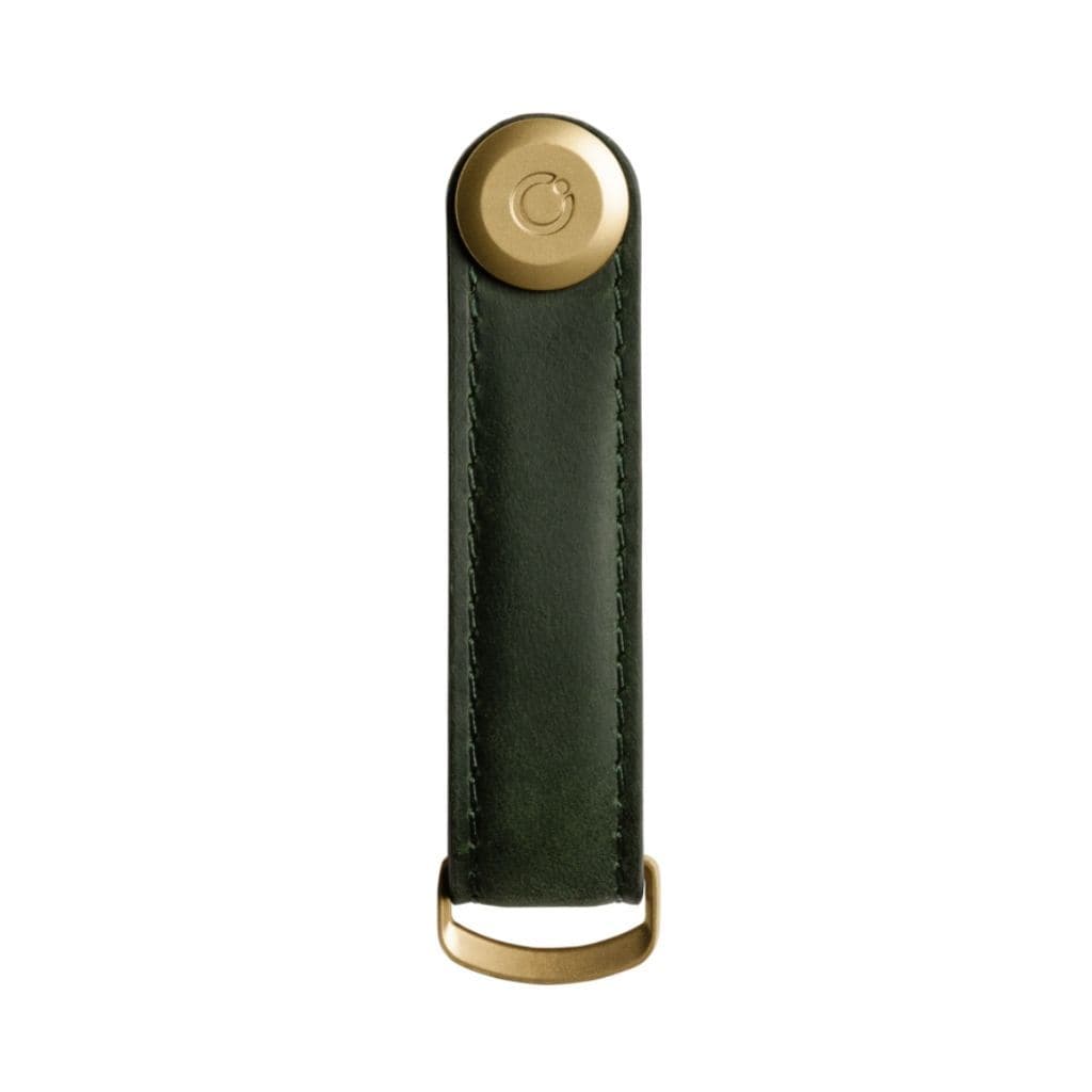 Orbitkey Leather Key Organizer - Crazy Horse Forest Green with Green Stitching | Compact & Stylish Key Holder for Home, Office & Travel Accessories