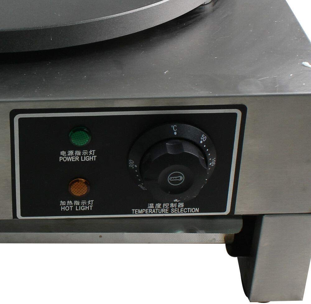16-Inch Electric Crepe Maker - 3000W 110V Non-Stick Pancake Griddle with Wooden Spatula for Home & Commercial Use - Perfect for Breakfast, Brunch, and Dessert Creations - US Stock Fast Shipping