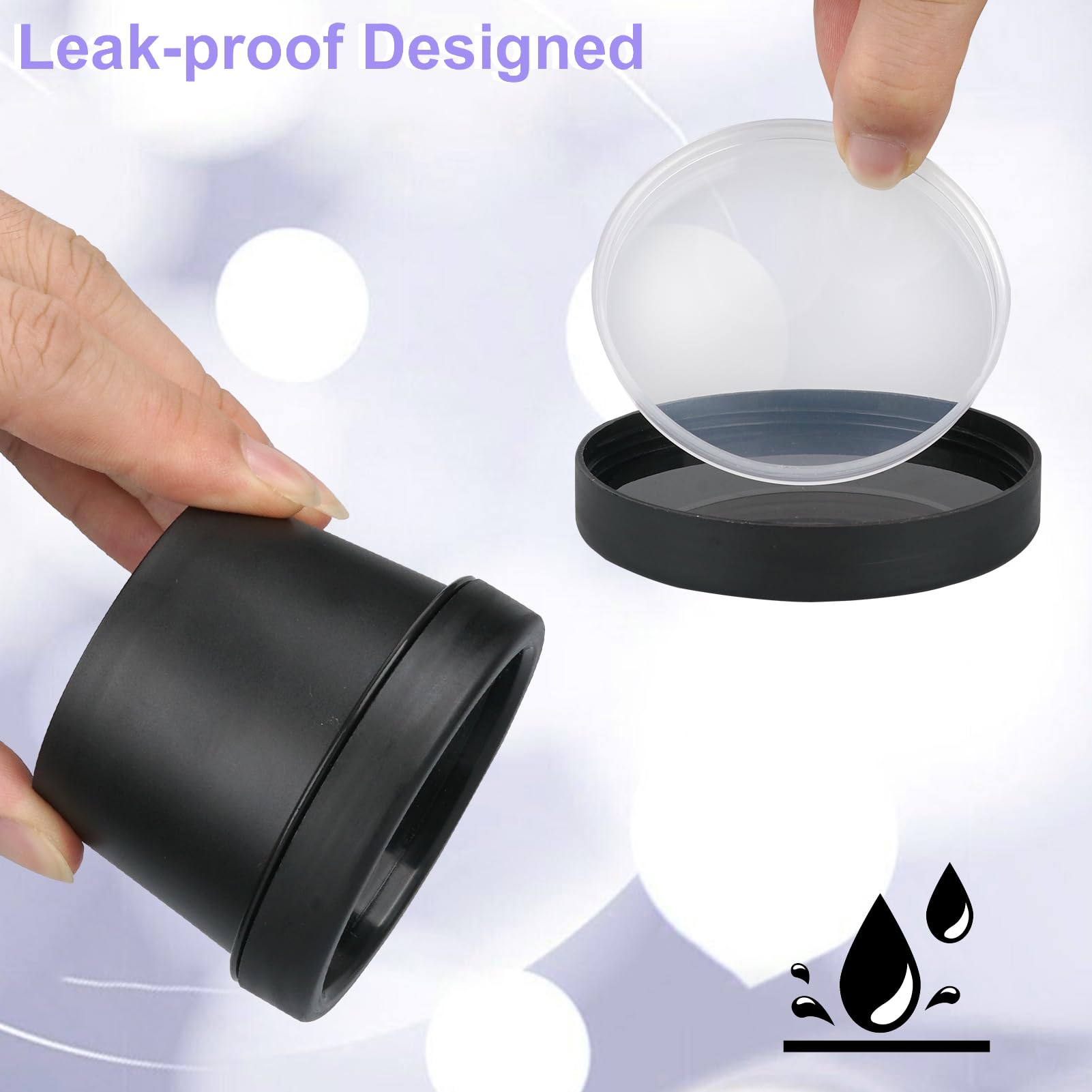 **TSA Approved 9-Pack 3.4oz Leak-Proof Travel Toiletry Containers – Wide-Mouth Plastic Cream Jars with Lids for Makeup, Face Cream & Cosmetics (Black) – Perfect for Air Travel, Gym & On-the-Go Essentials**