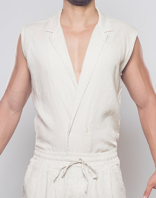 2Eros Breezy Linen Single Button Wrap Vest for Women - Lightweight Summer Cover Up - Beach, Pool, or Casual Outfit Essential