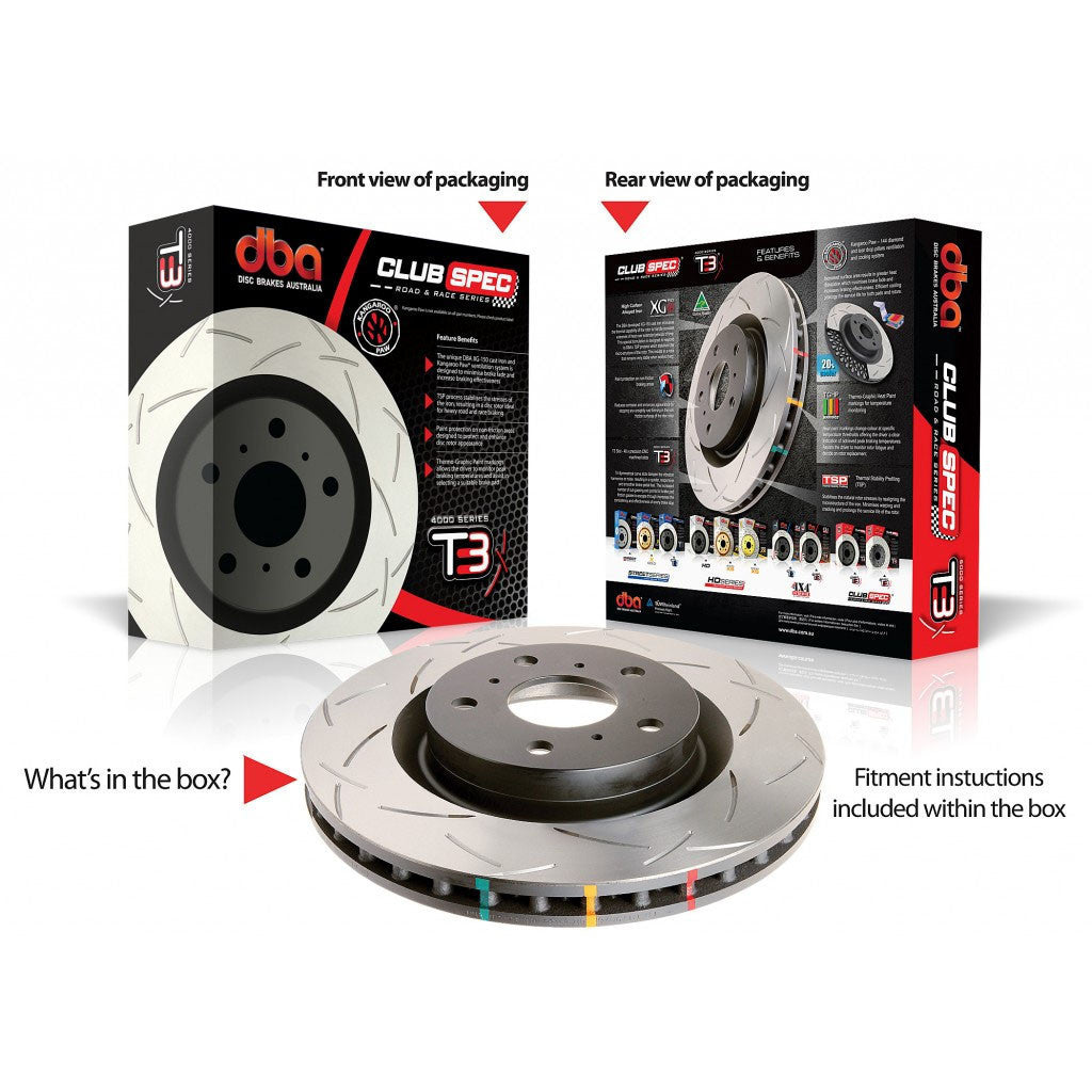 DBA 4000 Series Slotted Brake Rotors for 2010-2011 Subaru Legacy GT - High Performance Drifting & Track Racing Upgrade