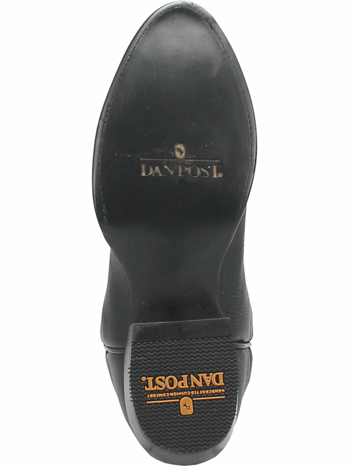 Dan Post DP2480 Men's Pike Round Toe Western Boot - Black Leather Cowboy Boots for Riding, Country Style & Casual Wear