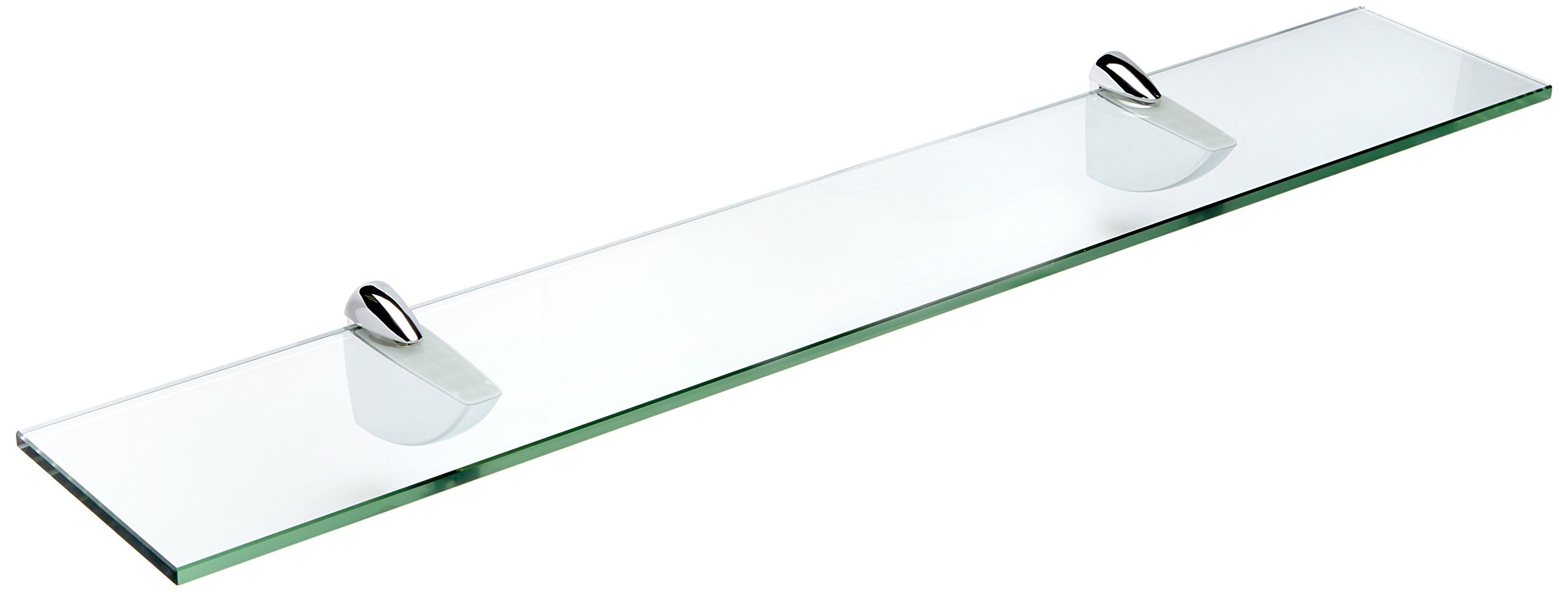 Spancraft Glass Oriole Glass Shelf - Chrome Finish, 6 x 33 Inches - Perfect for Kitchen, Bathroom, or Office Storage & Organization