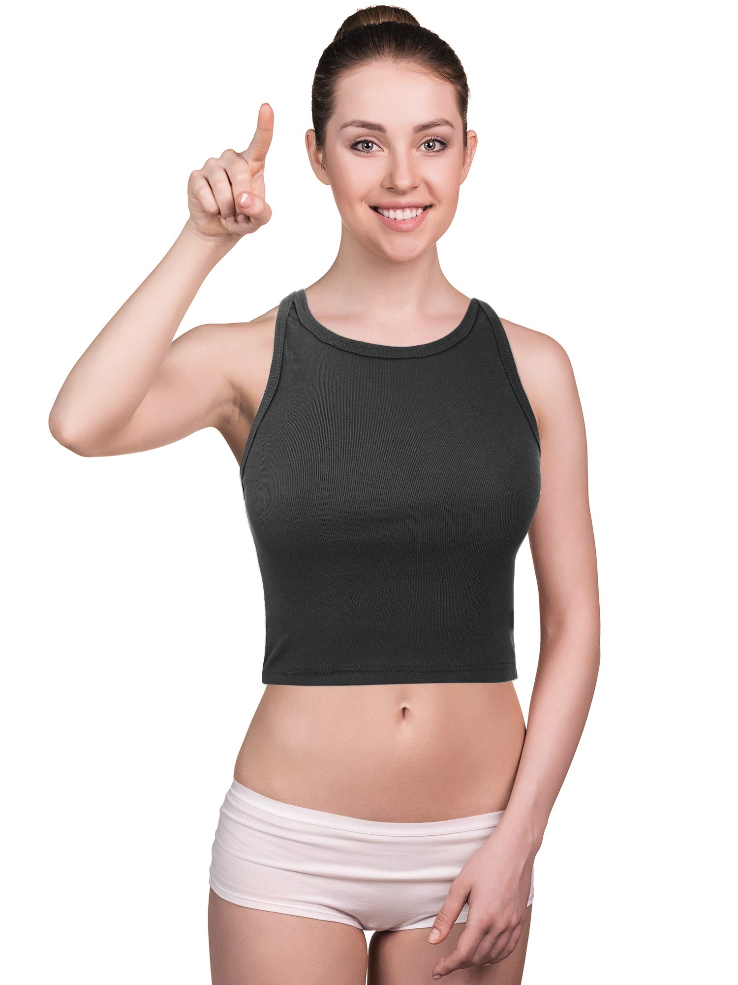6 Pack Women's Basic Crop Tank Tops - Sleeveless Racerback Athletic Tops for Workout, Yoga & Casual Wear | Breathable Summer Fashion Essential