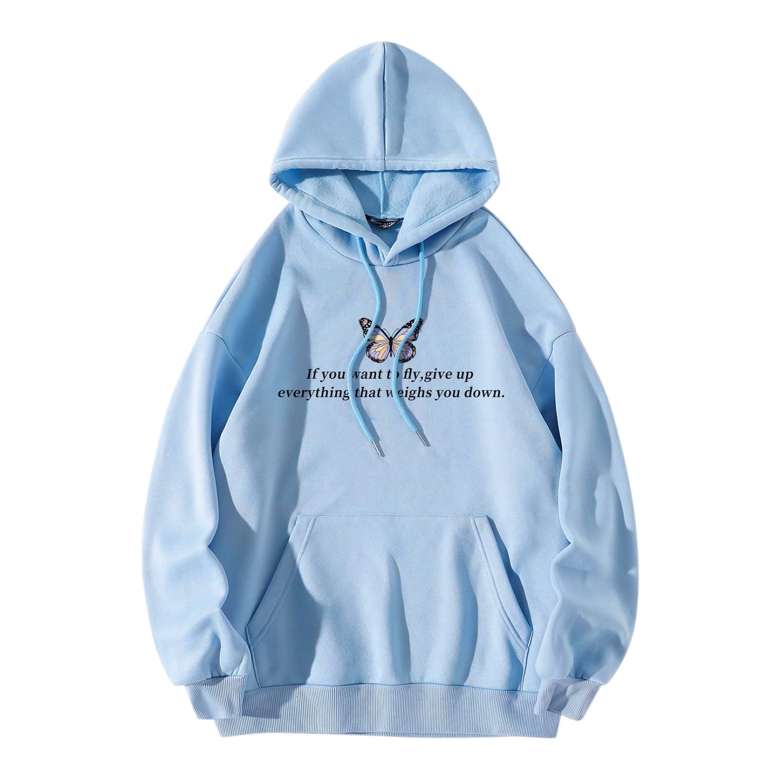 Women's Letter Graphic Hooded Sweatshirt - Long Sleeve Round Neck Pullover Halter Top for Casual Wear, Street Style & Layering Outfits