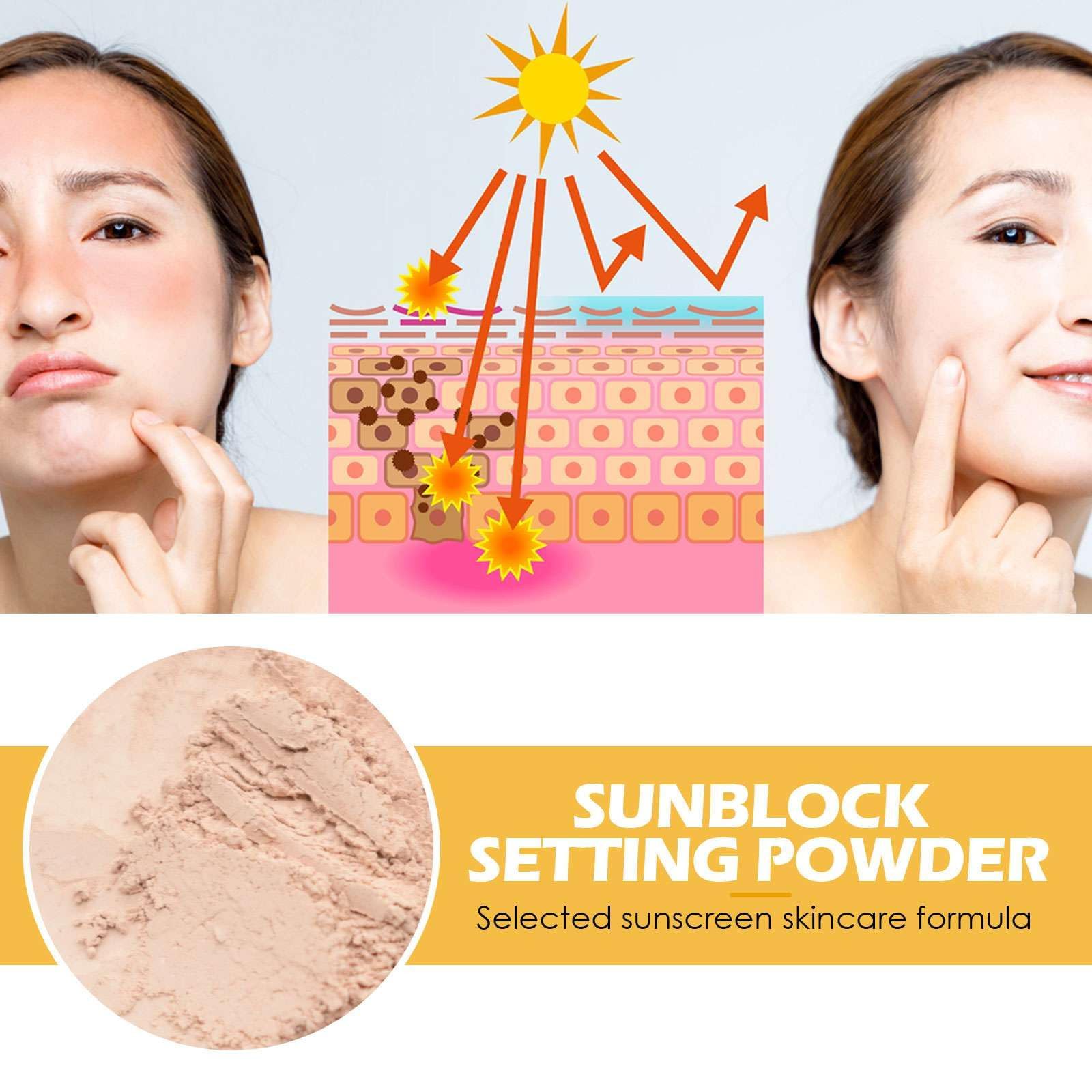 SPF 50 PA+++ Mineral Sunscreen Powder - 2 Pack Oil Control Matte Finish, Long-Lasting Lightweight Breathable Sun Protection with Brush | Perfect for Outdoor Activities, Beach & Daily Makeup Setting