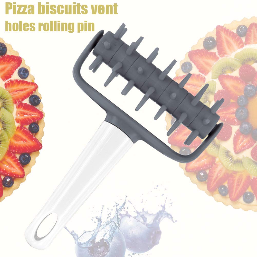 Premium Pizza Hole Puncher & Dough Needle Roller - Professional Baking Tool for Pizza, Cake, Pie, Bread & Pastry (Black) | Perfect for Home Bakers & Commercial Kitchens